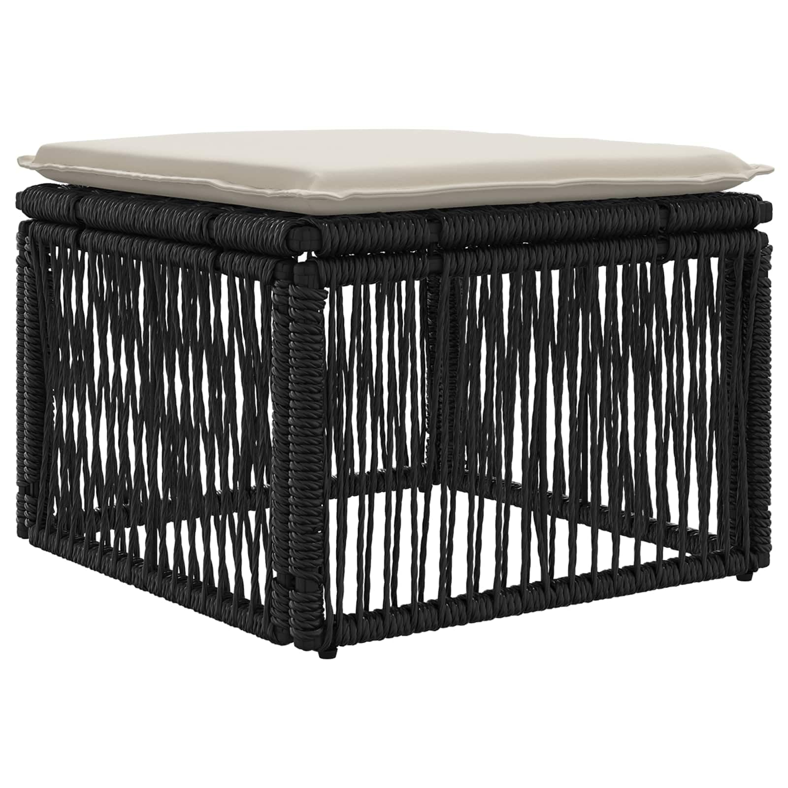 Set di divani da giardino in polyrattan, 10 pezzi, colore nero | Set di mobili modulari per terrazza e giardino con 9 posti, federe facili da pulire e robusto telaio in acciaio.