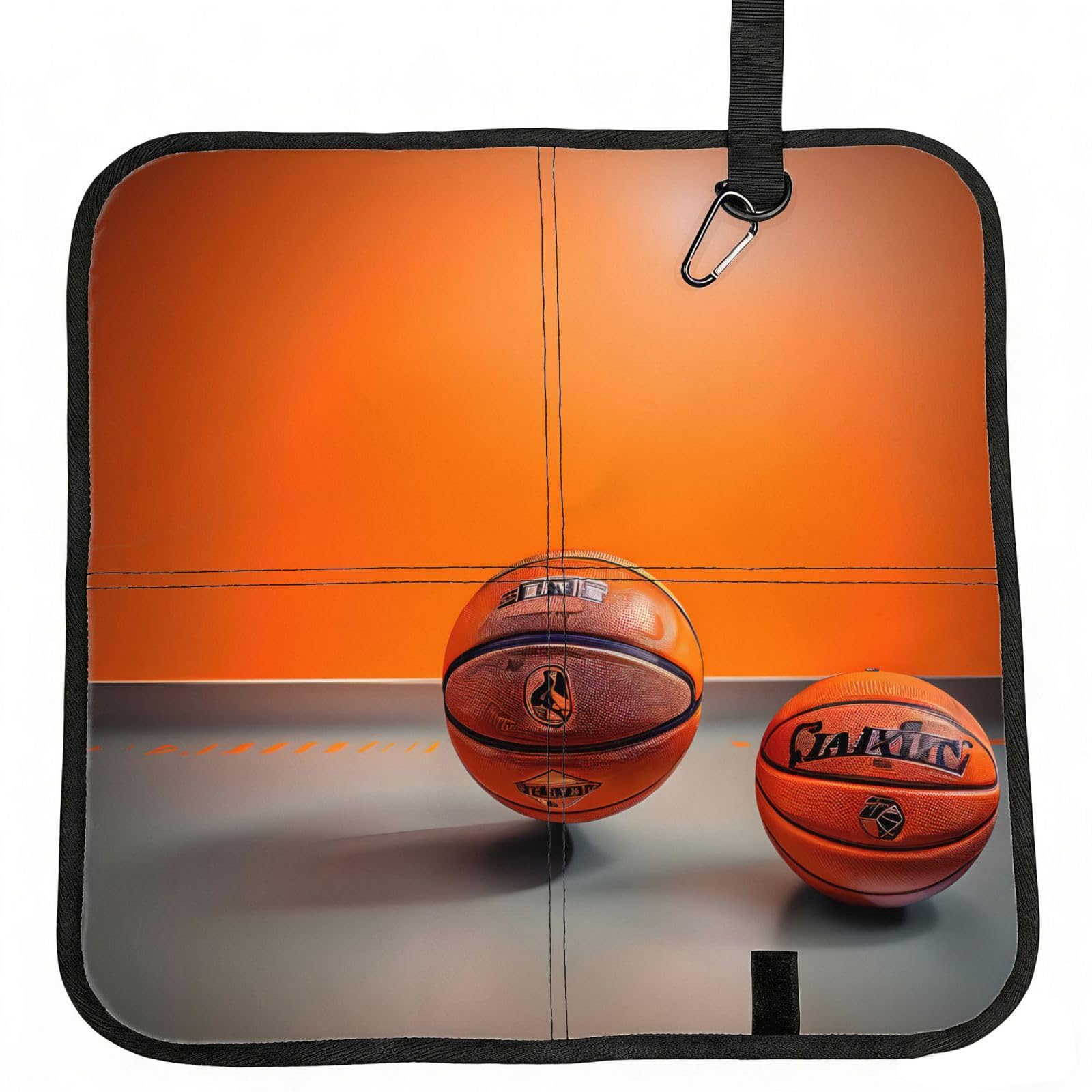 AYYQWE Basketball Orange Print Foldable Seat Cushion Portable Chair Pad Office Commuting Picnic Camping Outdoor