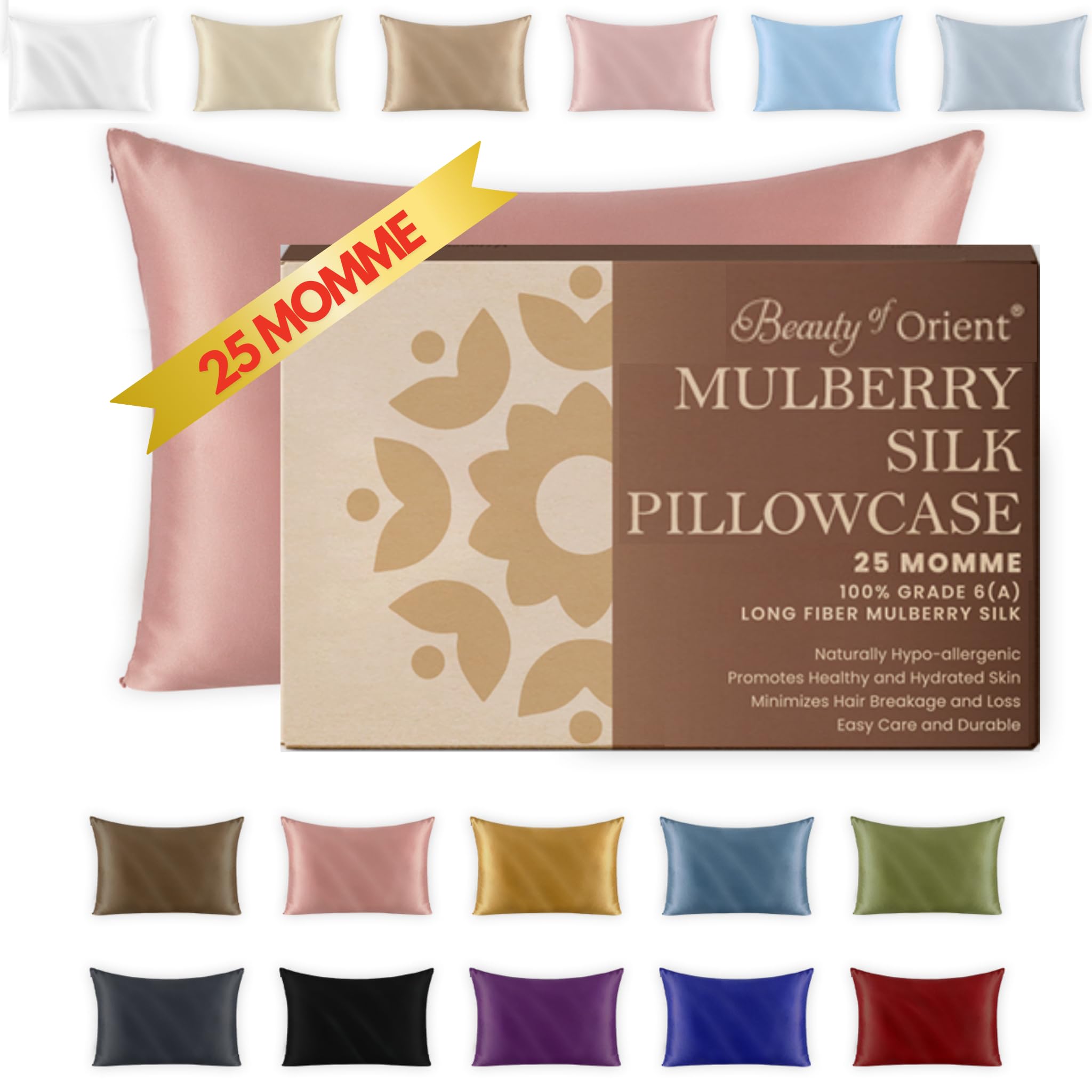 Beauty of Orient 25 Momme Silk Pillowcase