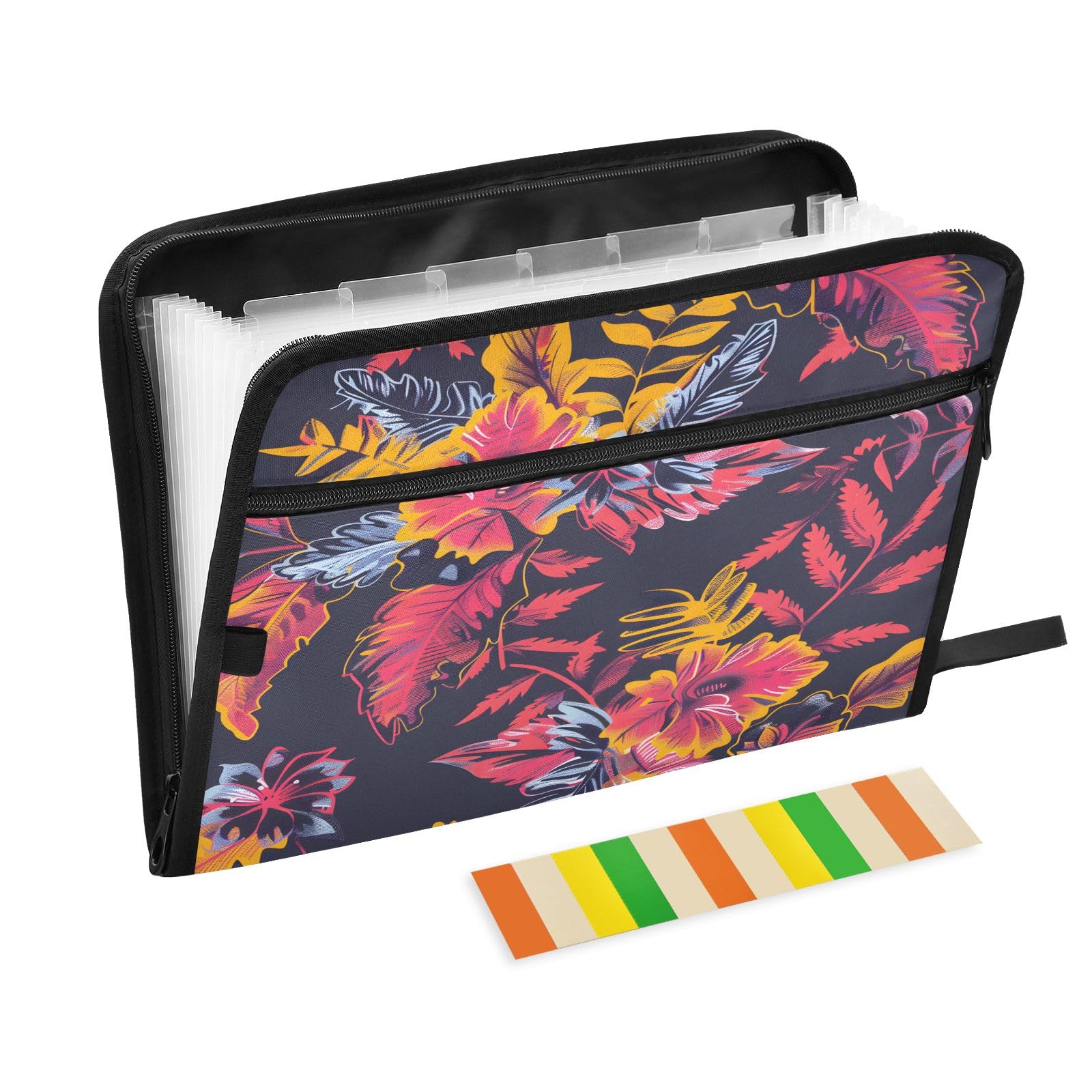 Paper Love Botanical Accordion File Holder - Mint Green With Bungee Cord Closure For Organizing - View #5