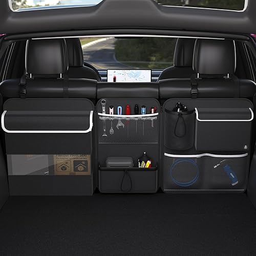Organizador de maletero para asiento trasero, organizador de coche, plegable, con 7 bolsillos grandes