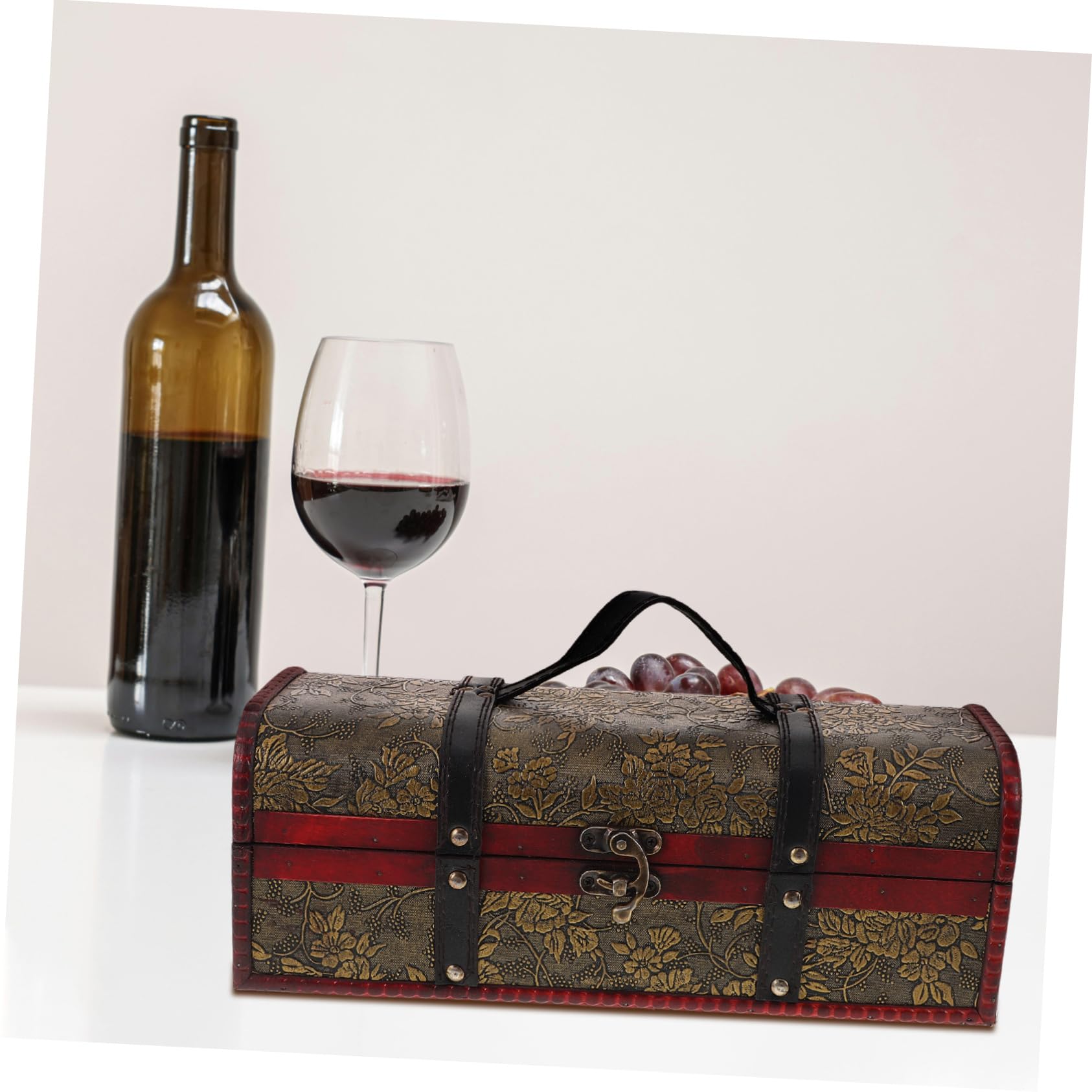 GLEAVI Scatola Vino Retro con Maniglia Confezione per Bottiglie da Vino per Regali e Speciali Sicura Viaggi