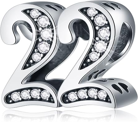 5,10 to 50 52 55 56 60 65 70 75 80 Birthday Charms fits European Anniversary Bracelets, 925 Sterling Silver Number Charms with Clear CZ Stones, Gifts for Family/Lover/Friends