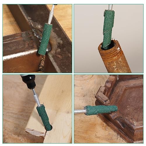 Miniatura 3 de Bandas de lijado de circonita de grano 60 de 0.4 x 1.5 pulgadas, carrete de papel de arena en forma de conocilindro, mandril autoapriete de vástago