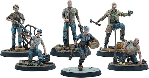 Miniatura 2 de Modiphius Entertainment Fallout Wasteland Warfare Survivors - Ghoul Settlers (The Slog) - 6 miniaturas de resina sin pintar, incluye bases