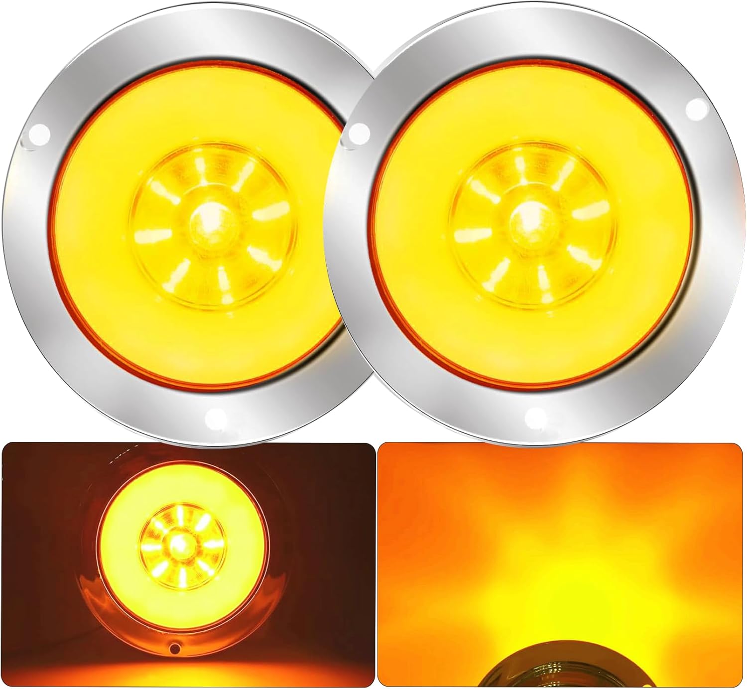 Ourbest Trailer Rear Tail Lights (2, Yellow)