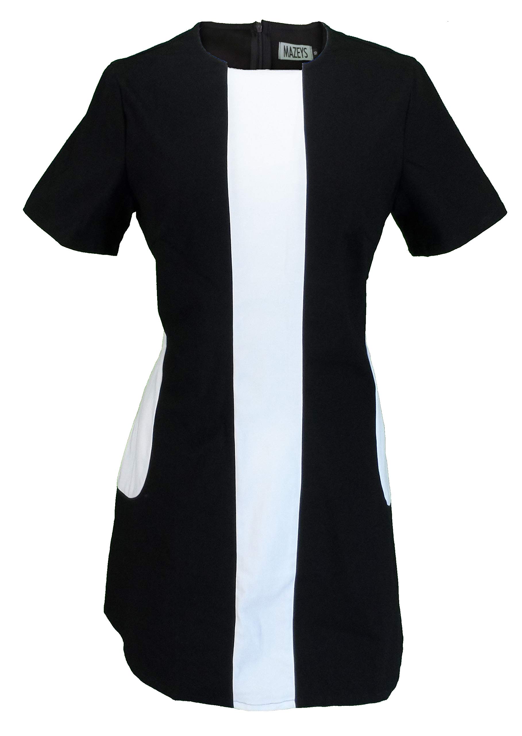 Mazeys Ladies Retro Mod Dress (8, Black/White)