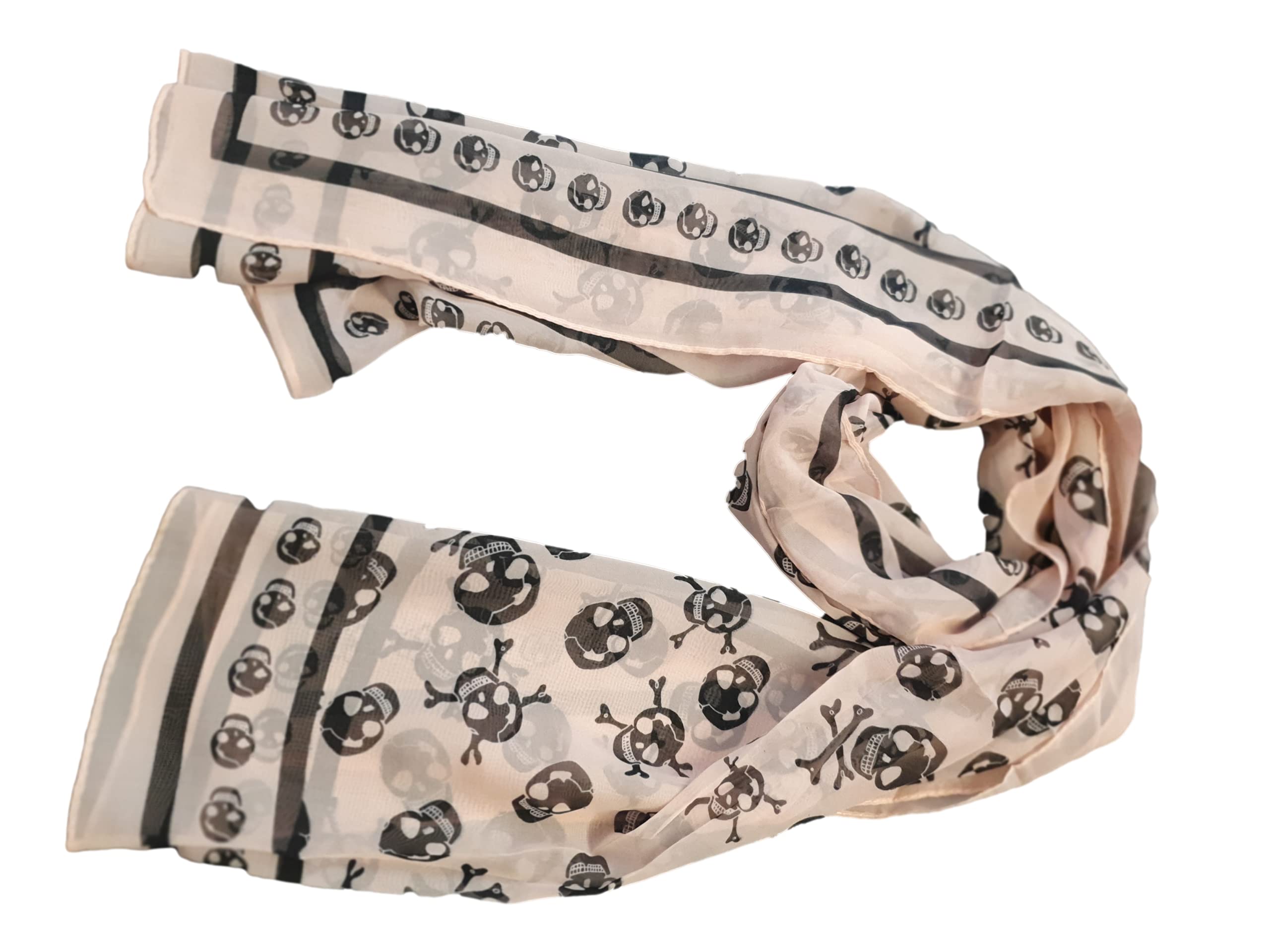 Fat-Catz-Copy-Catz Unisex Chiffon Pink Soft Fashionable Fragmented Tortured Angry Skulls Ladies Long Scarf, Shawl, Wrap, Sarong (Pink Skull Scarf)