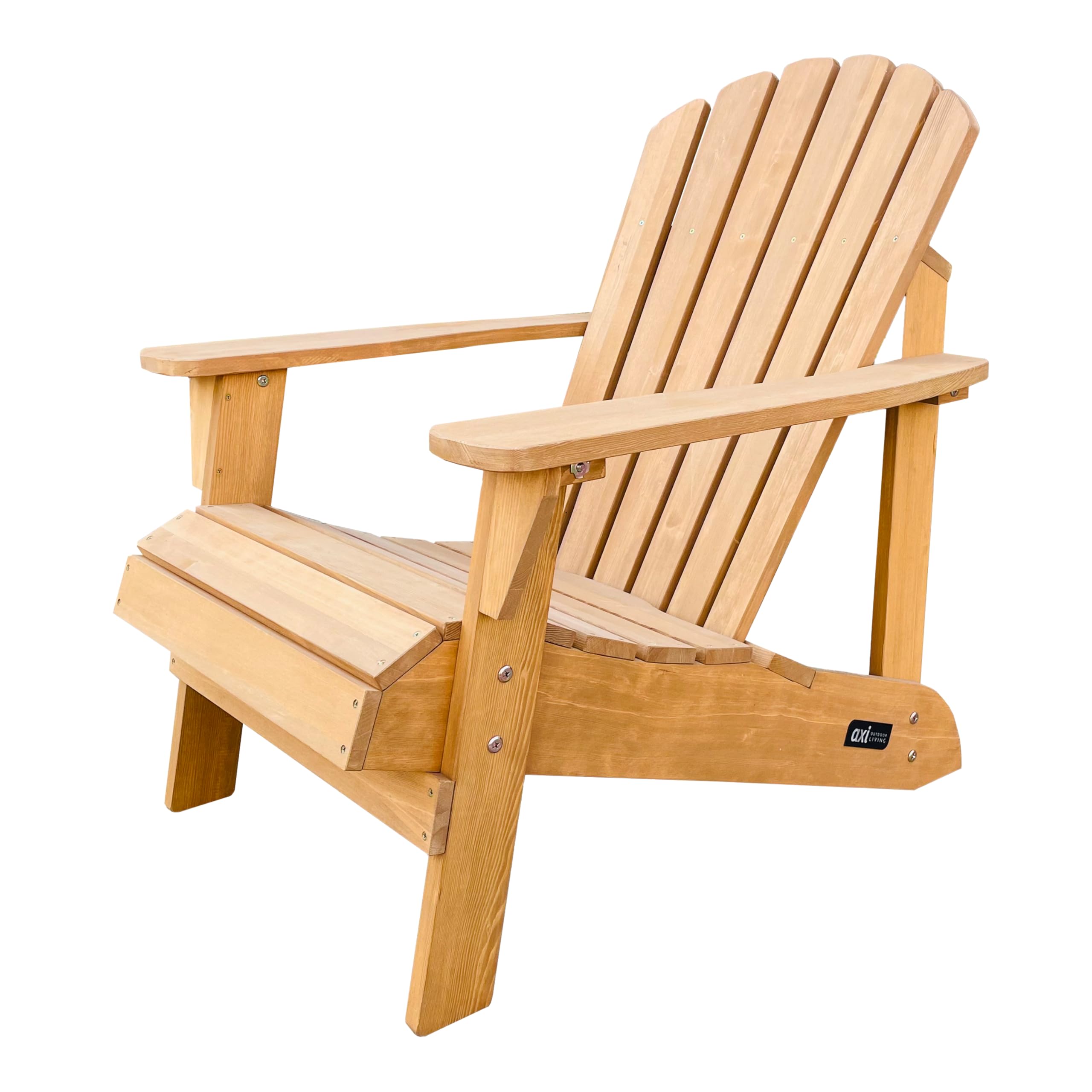 AXI Carmen Adirondackstuhl aus Holz in Goldgelb | Gartenstuhl/Loungestuhl/Adirondack Stuhl/Chair aus Holz für 1 Person mit Armlehnen & hoher Rückenlehne | 90,5 x 78,4 x 93 cm