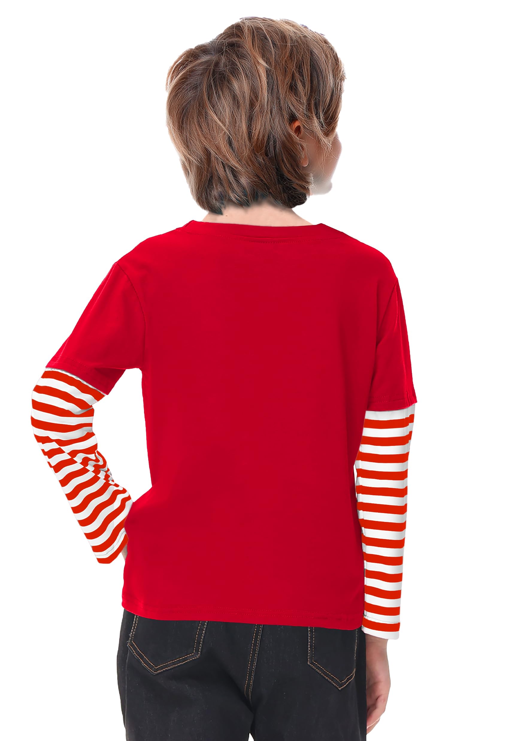 Remimi Unisex Kids Halloween Long Sleeve Shirt Holiday Stripe Shirts 2-12 Years