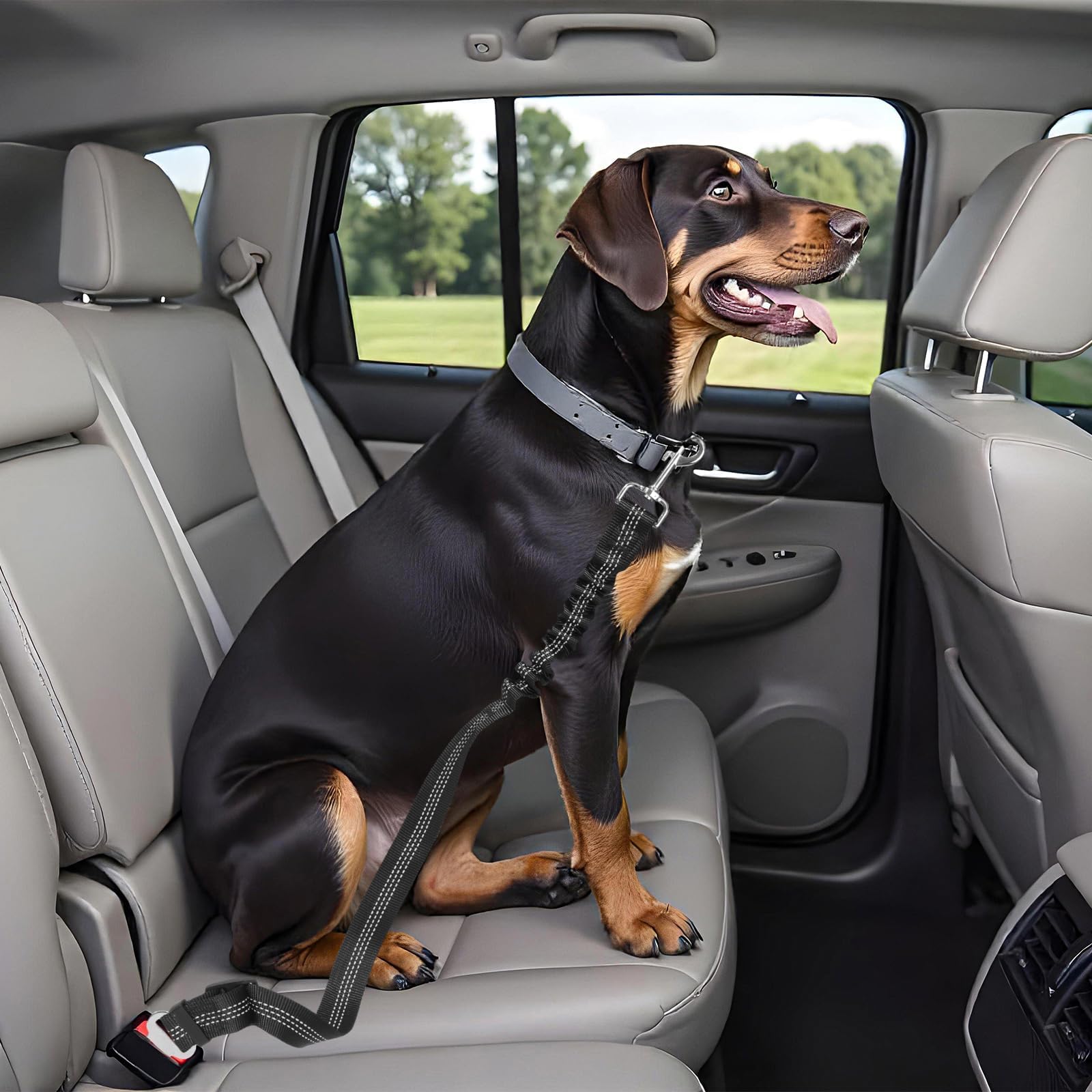 Cinturón de seguridad ajustable para perro, para coche, cinturón de seguridad de nailon para mascotas, para viajes