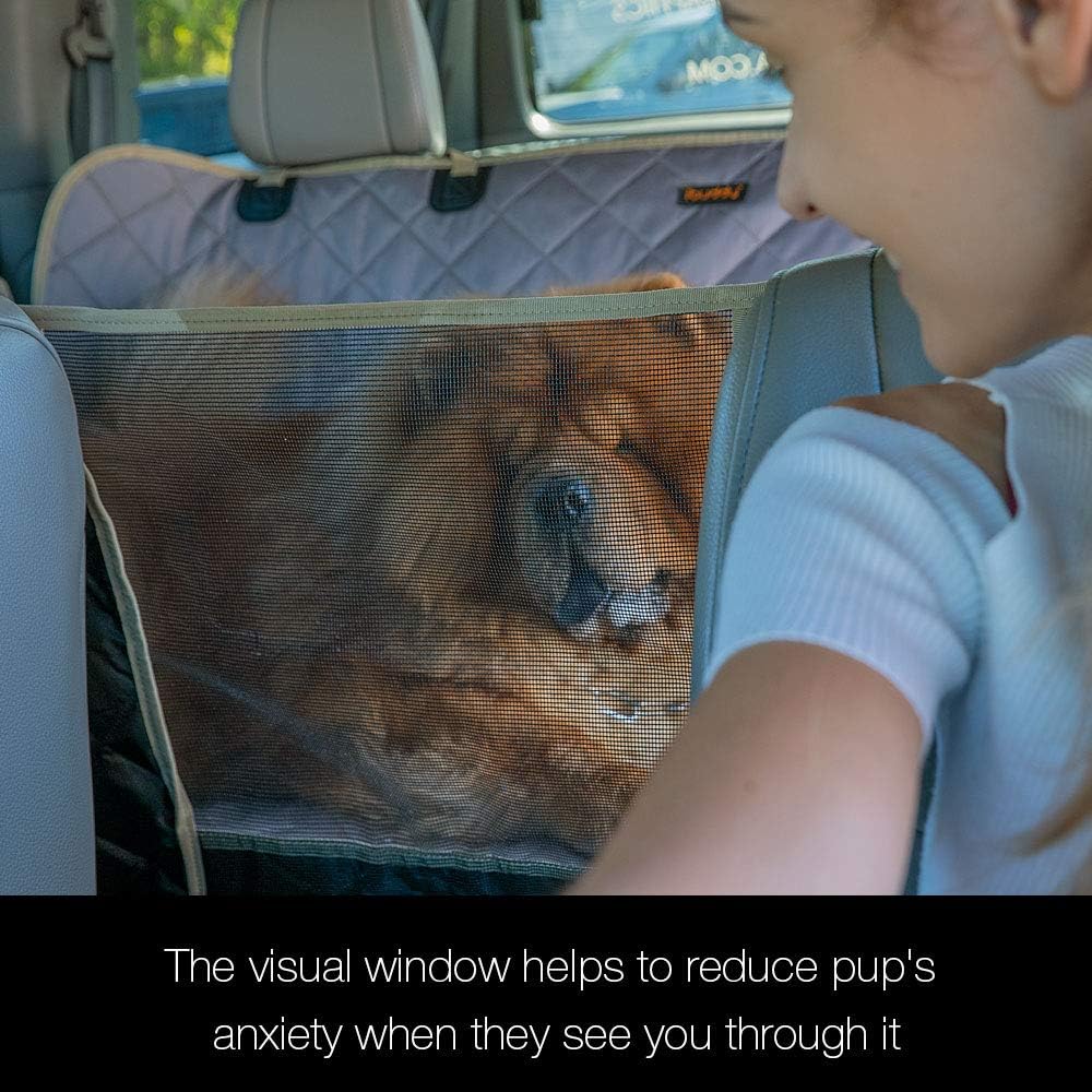 iBuddy Dog Seat Cover for SUV and Small Truck, Waterproof Car Hammock Heavy Duty Back Seat Cover for Dog with Mesh Window Durable Scratchproof Pet Car Seat Protector for Rav4 CR-V Jeeps