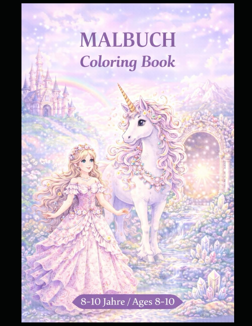 Magische Mädchenwelt – Malbuch Band 3: 30 detailreiche Fantasy-Ausmalbilder mit Einhörnern, Prinzessinnen, Feen & Drachen