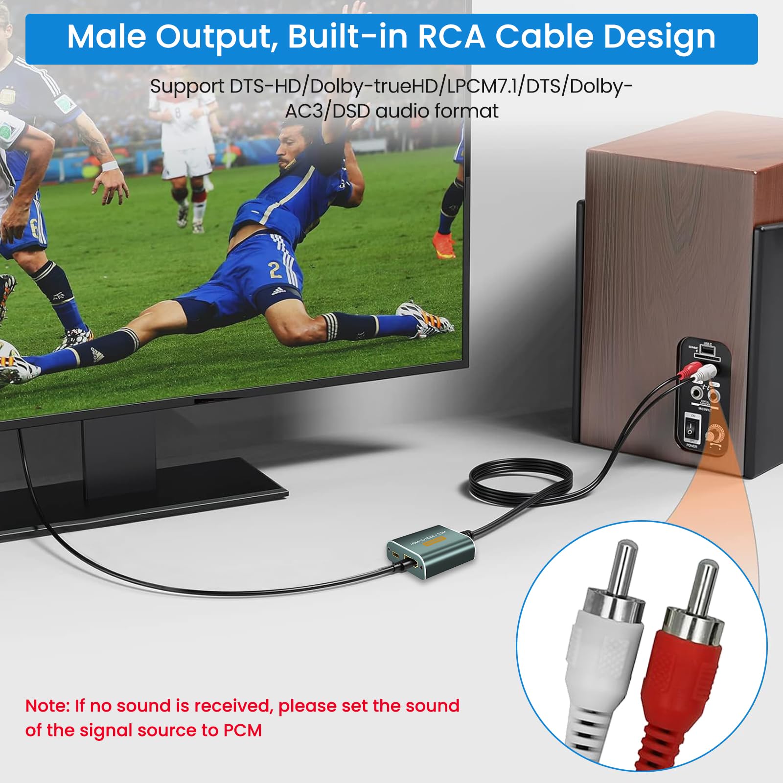 Extracteur HDMI Audio 4Kx2K HDMI vers Jack 3.5mm pour PS4 PS5 Xbox Blu-ray DVD