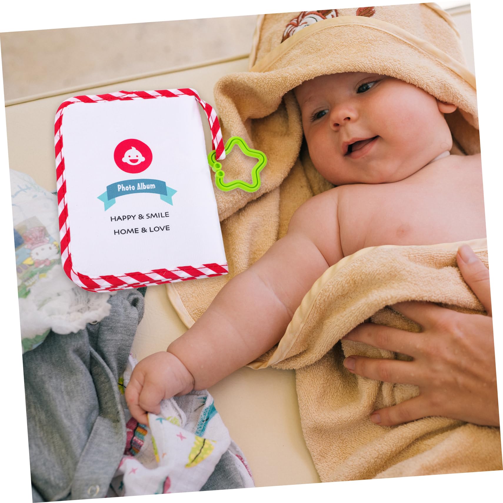 VICASKY 4piezas Álbum De Infantil Personalizable Para Bebés y Recuerdos De Embarazo y Recién Nacidos De Stickers y Mamás Rojo Diseño De