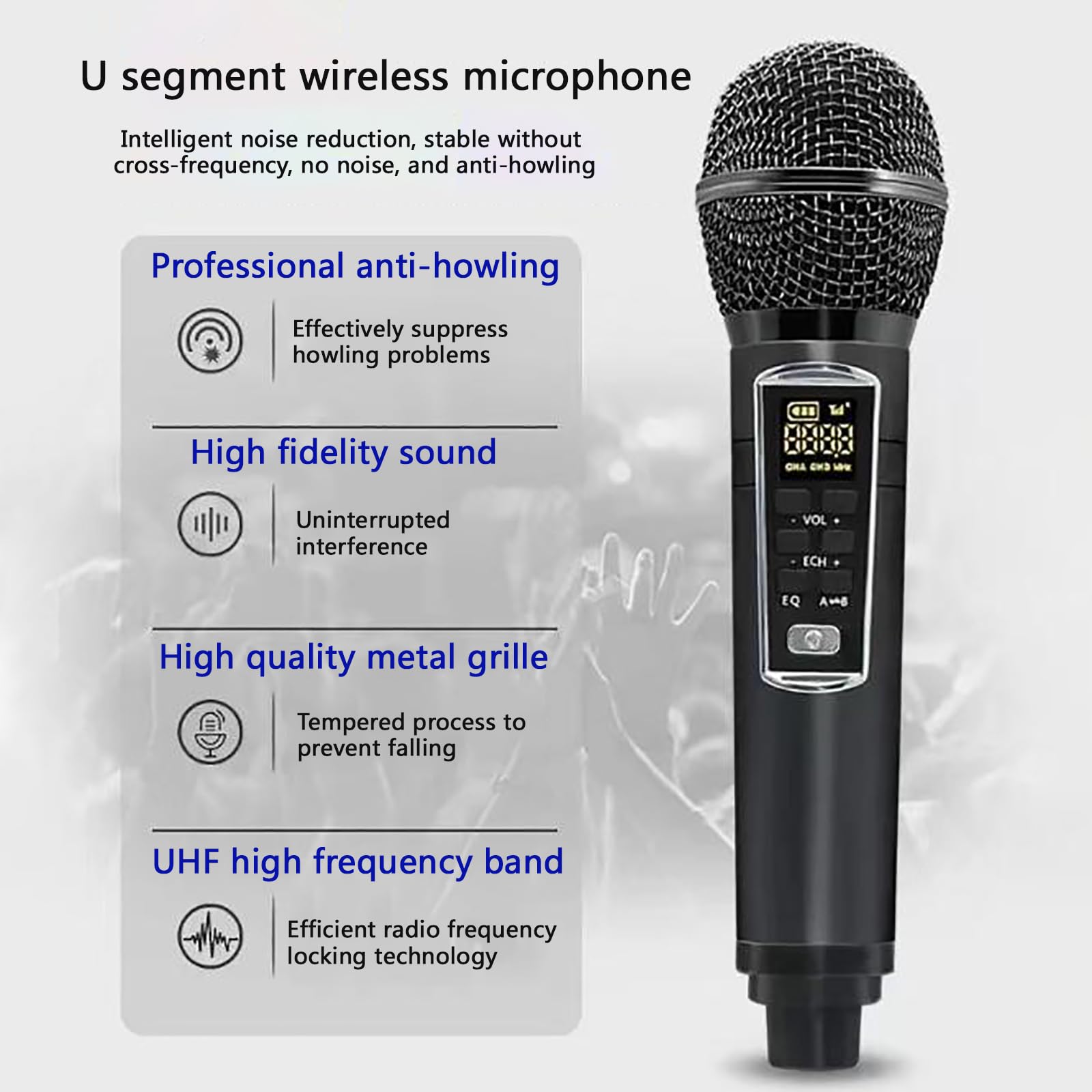 Máquina de Karaoke para Adultos, conexión Inteligente/Distancia: Aprox. 10 m, 5 Modos de reproducción, con 2 micrófonos de Karaoke, para Toda la Familia. (Brown)