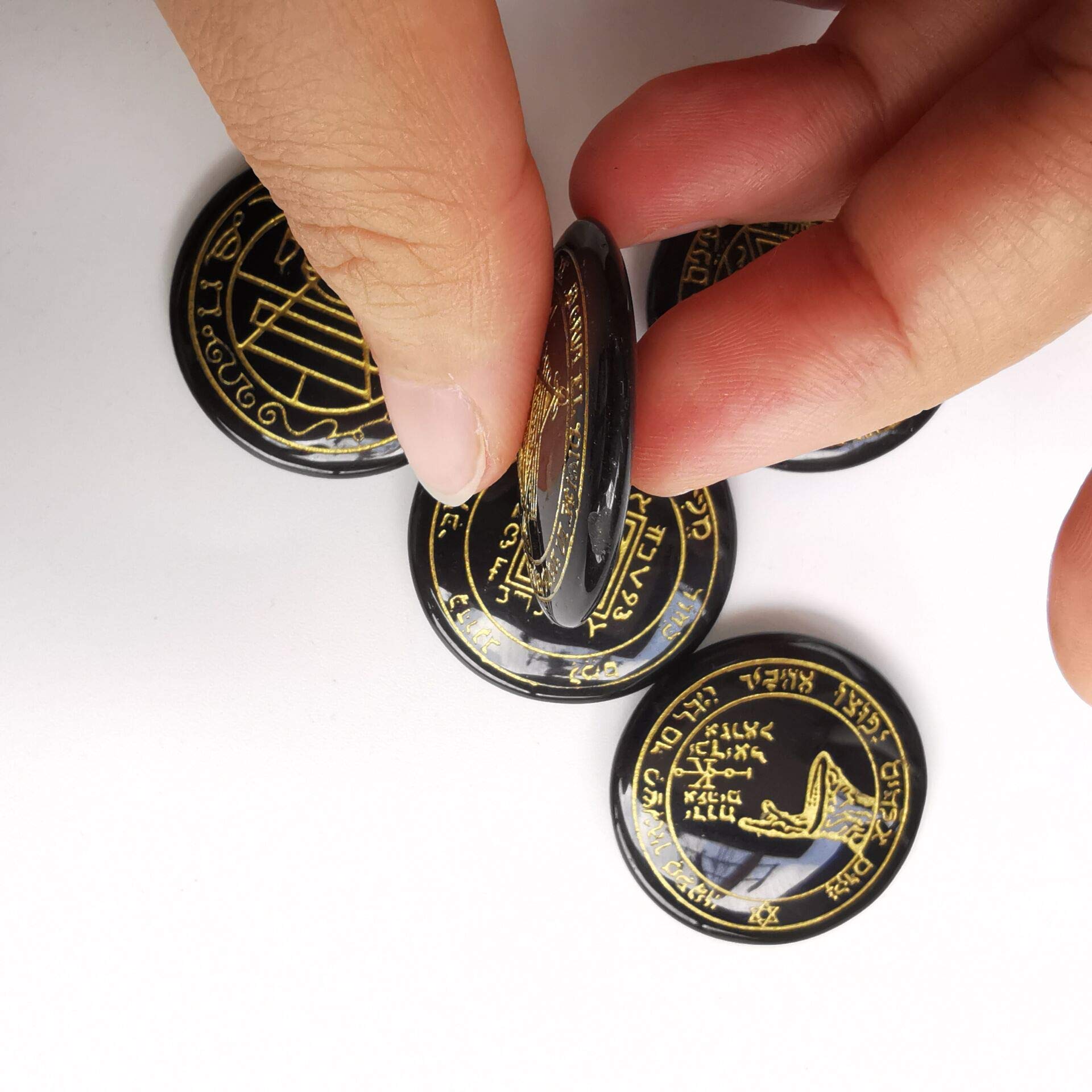Snapklik.com : Loveliome Natural Black Obsidian Solomon Symbol Witches ...