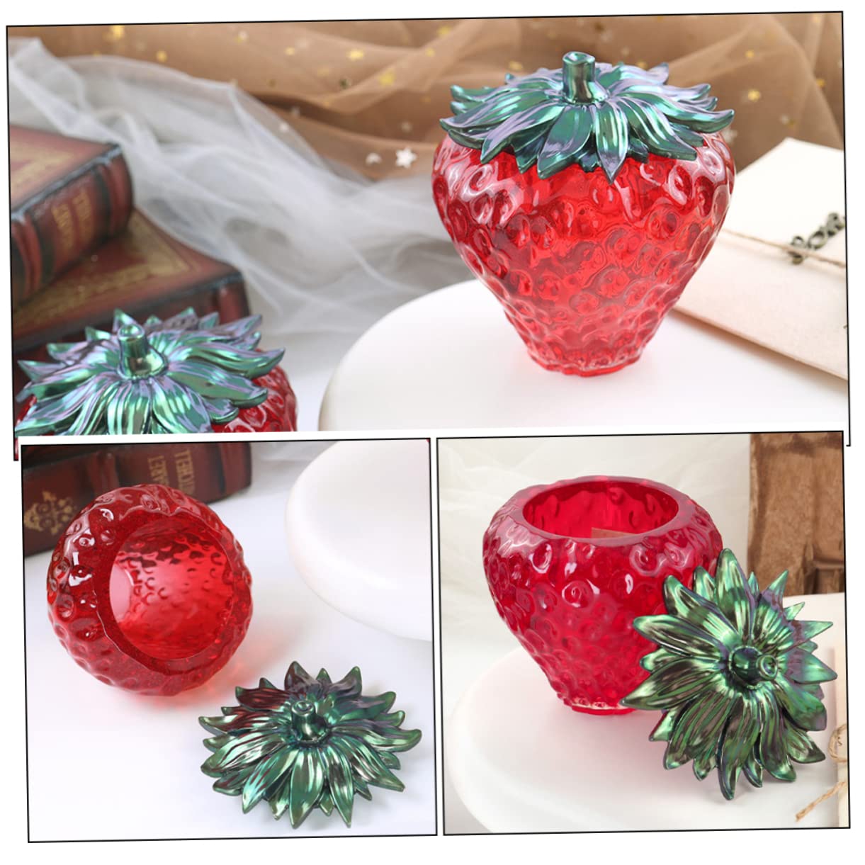 Veemoon 5 Juegos Molde de Silicona para Frascos de Frutas Diy para Resina Epóxica Moldes Artesanales para Manualidades Duradero y Práctico