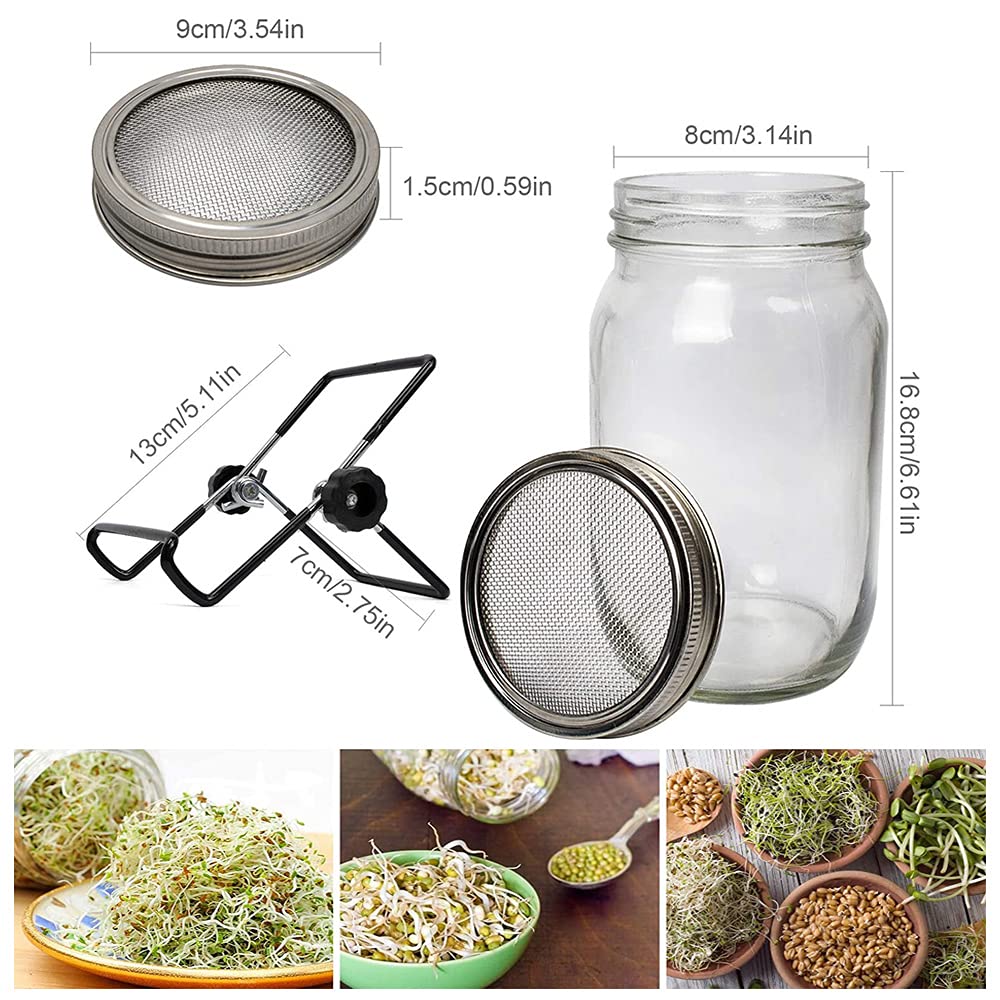 Set Germogliatore FoiiLiio - 2 Barattoli Vetro 1000ml Con Accessori Per Semi - Foto 7