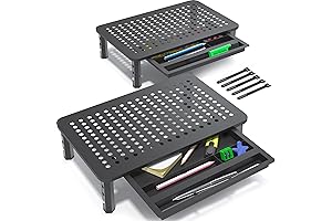 EVOOMI Ergonomic Monitor Stand with Drawer