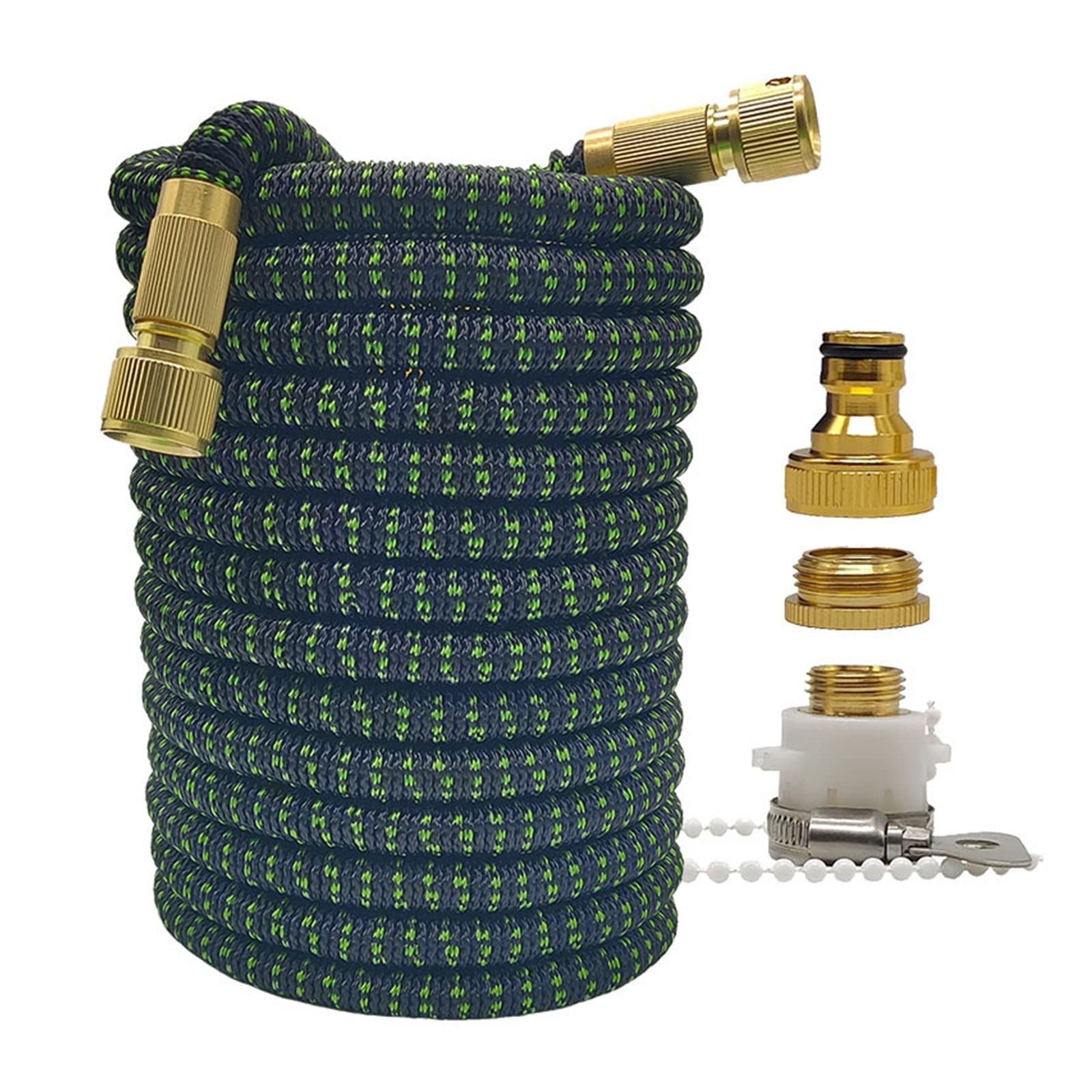 ISCBAFYX Tubo per irrigazione Bicolore Flessibile espandibile ad Alta Pressione per casa e Giardino 25-100FT per irrigazione agricola Autolavaggio ampiamente utilizzato(Tubo Nero Verde,75FT-22.5M)
