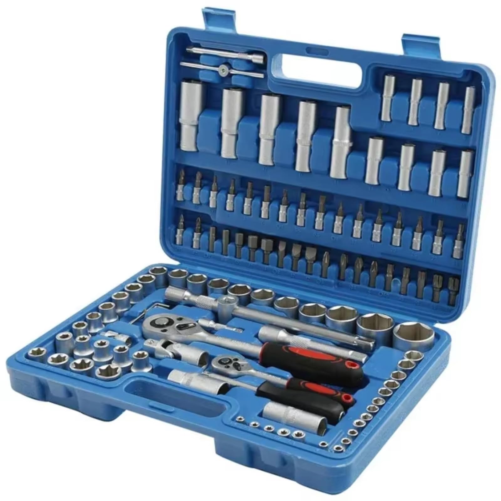 Maletín herramientas multiusos Juego De Herramientas Mecánicas 108 Uds. Llave De Trinquete De 6 Puntos Adaptador De Enchufe De Punta Hexagonal Llave Dinamométrica De Cabeza