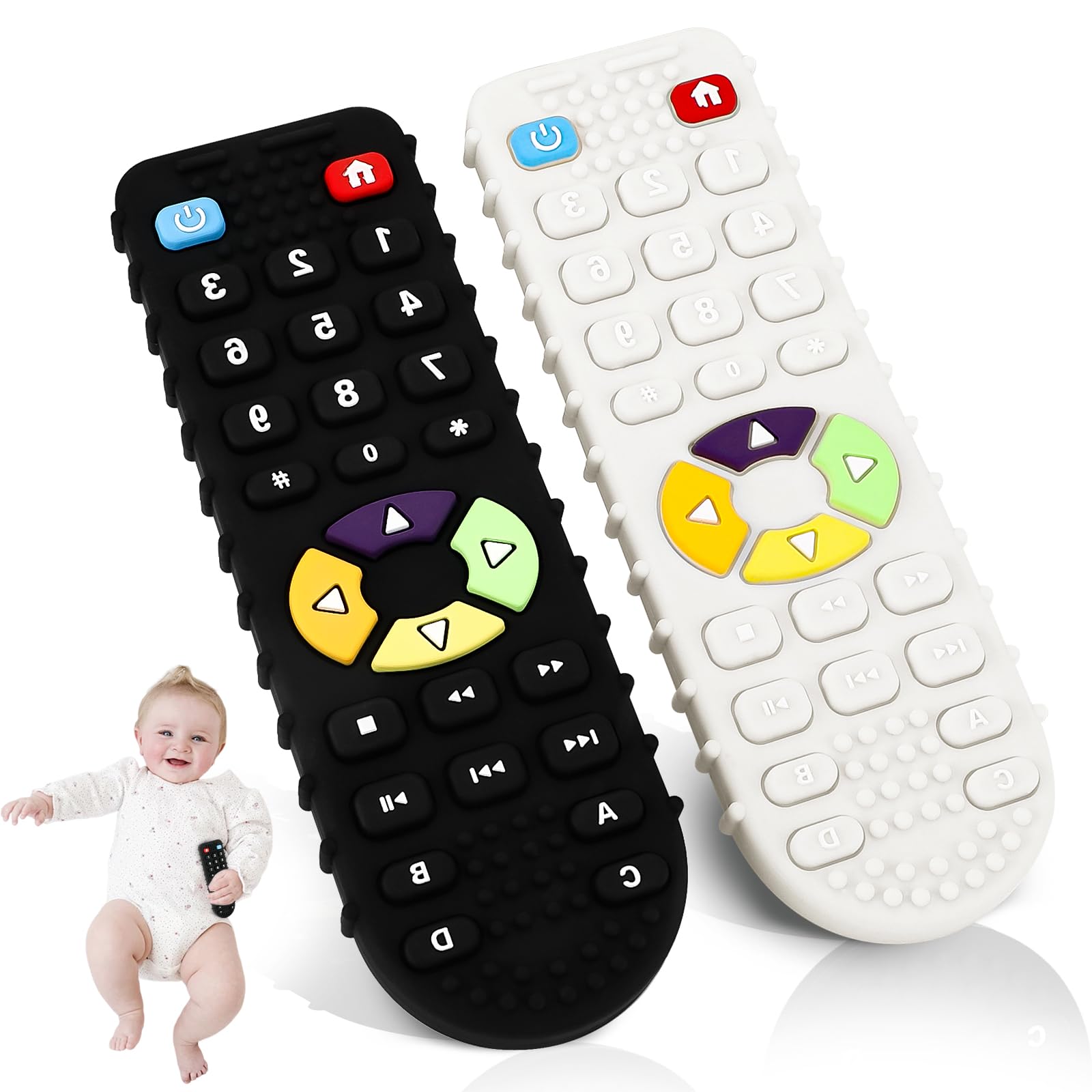 Baby Fernbedienung Spielzeug, Badespielzeug Silikon, Zahnungshilfe BPA-frei, Beißspielzeug, Babyspielzeug, Zahnen Spielzeug Beissring