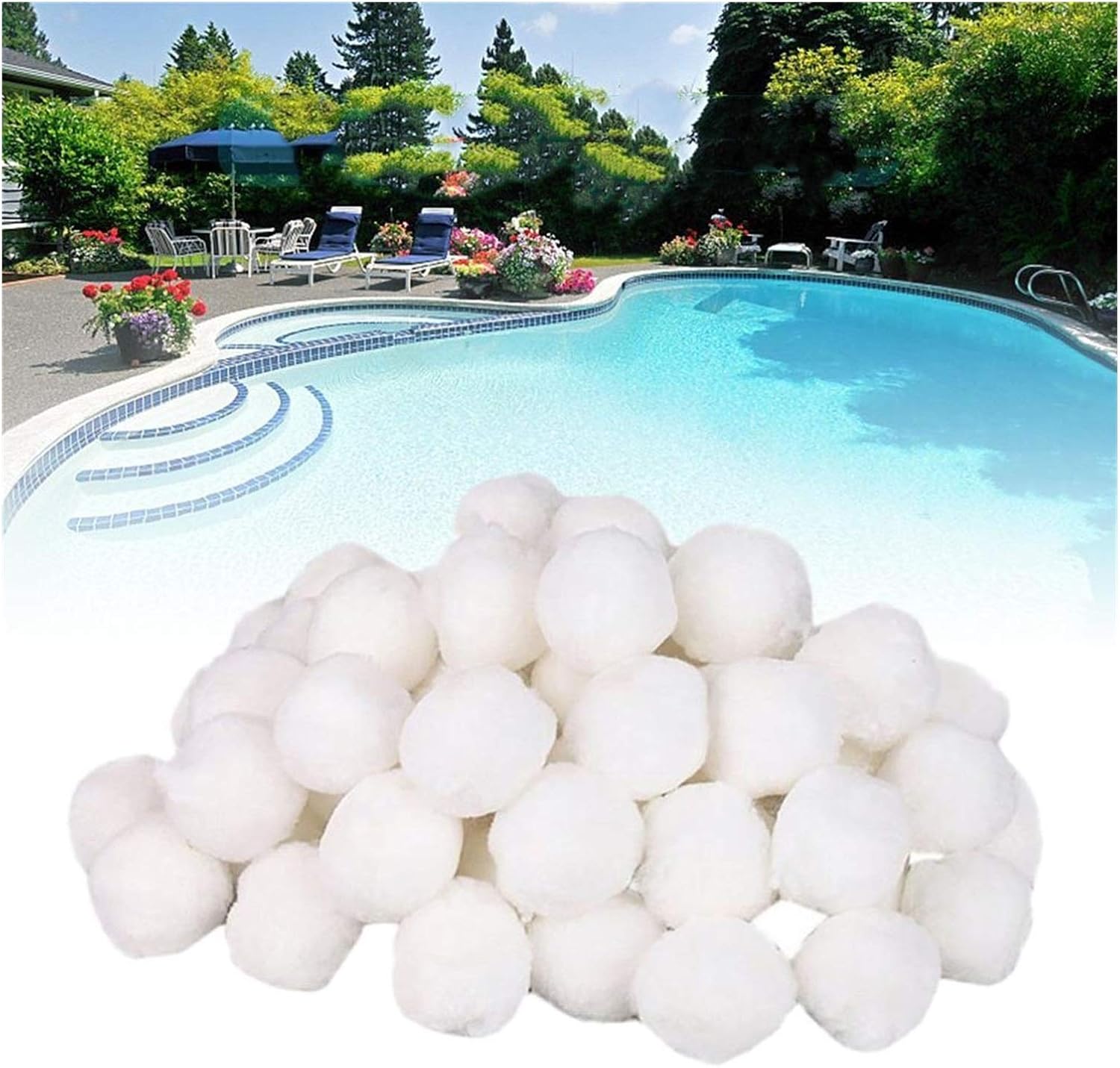 200-700g High Density Cotton White Swimming Pool Cleaning Tools Dedicated Filter Foam Fiber/Ball Filters 92%~95% Filter Porosity (Color : 200g)
