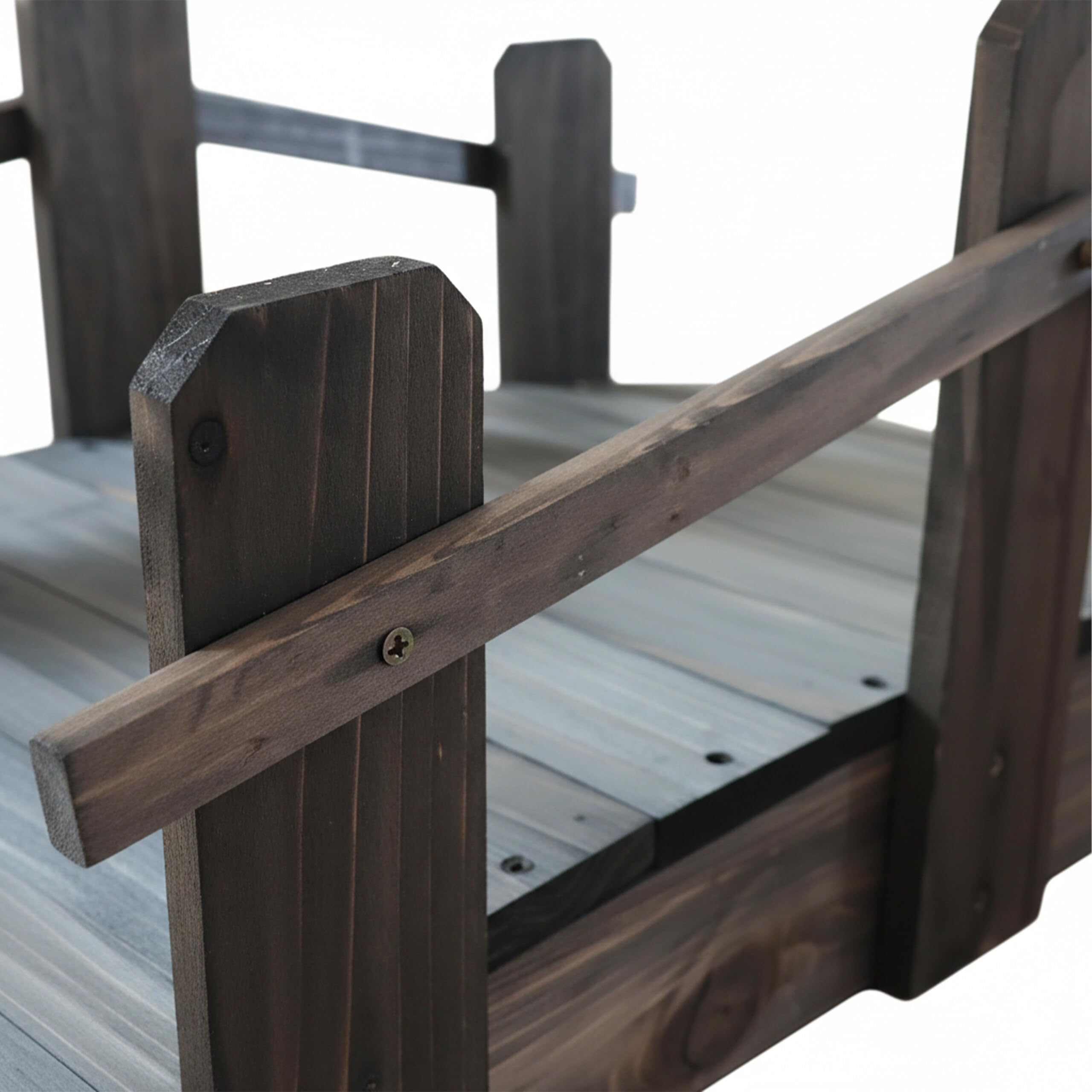 Relaxdays Garten Brücke, Tannenholz, Gartenteich & Bach, HxBxT: 25 x 32 x 70 cm, 100 kg, wetterfeste Holzbrücke, braun