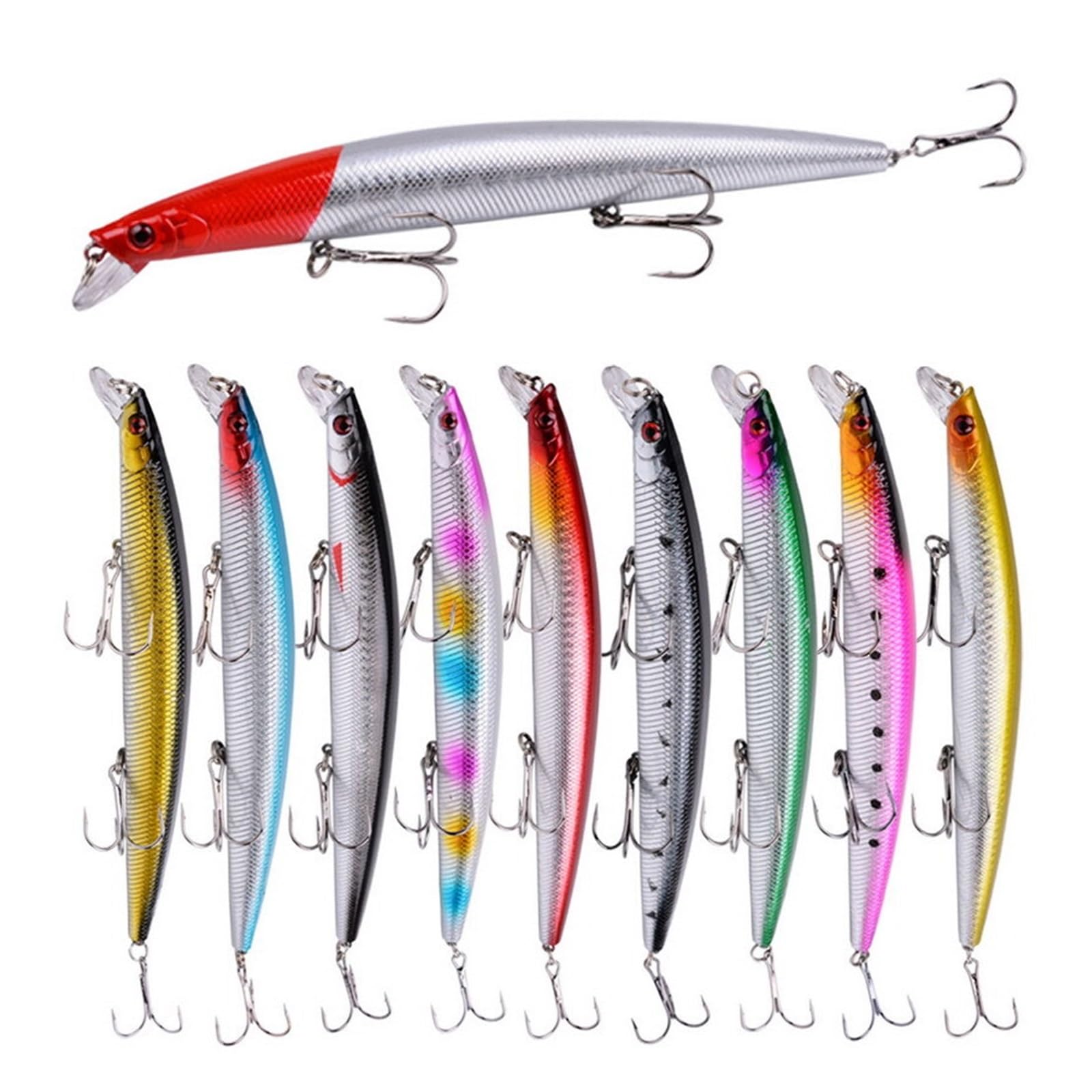 INEOUT 10 Stücke Big Laser Minnow Angeln Locken Set 180mm/26g Harten Köder Crankbait Isca Artificiais Pesca Meer Wobbler Schwimmen Köder