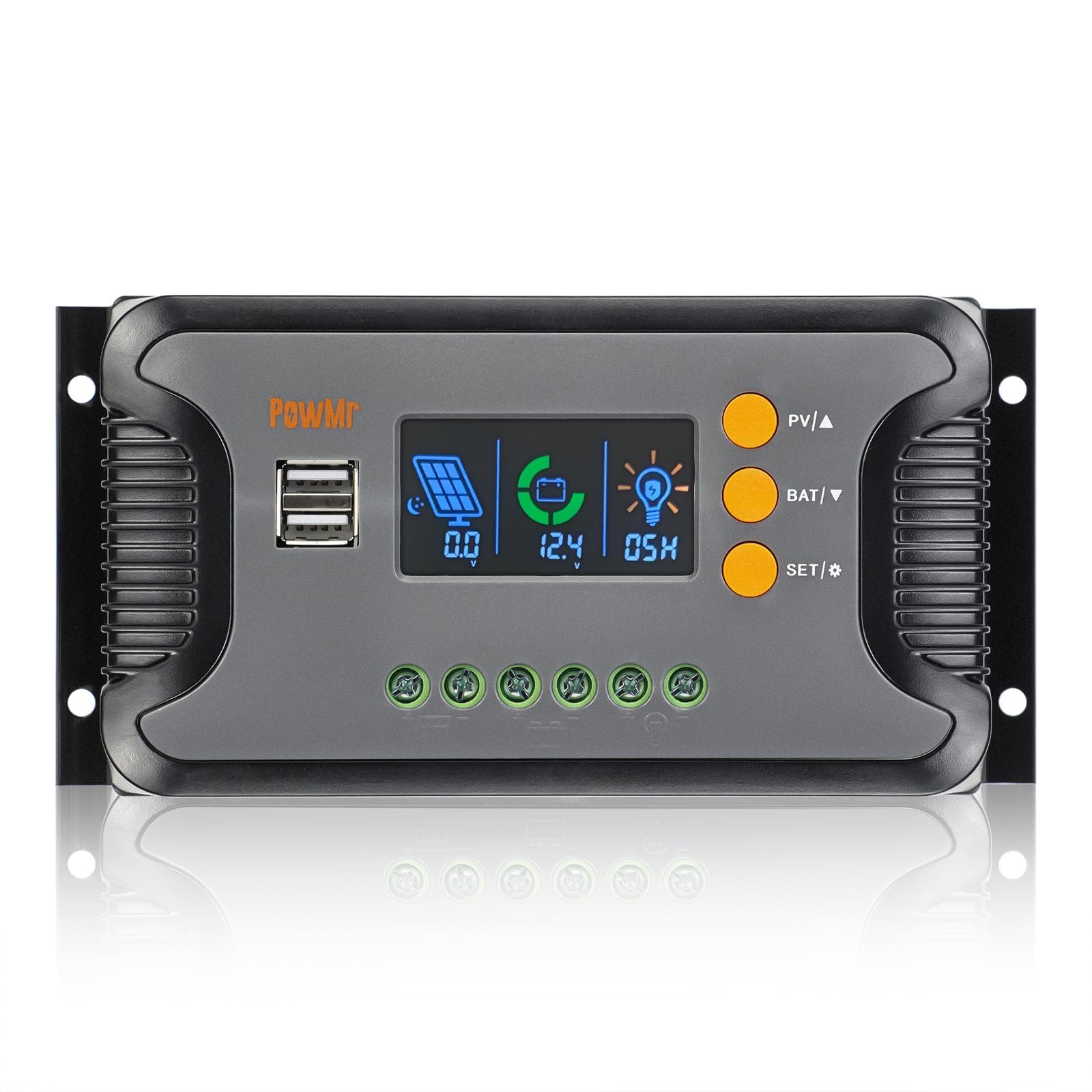 Excefore 30A Solar Charge Controller for 12V 24V 36V 48V Systems with LCD Display Dual USB and Timer for LED Lighting and Home Solar Solutions