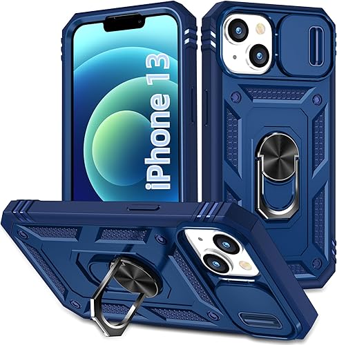 Vista 106 de Korecase Funda de protección para iPhone 12 y 12 Pro Ring Case con cubierta para lente de cámara, grado militar, resistente, de doble capa, cuerpo