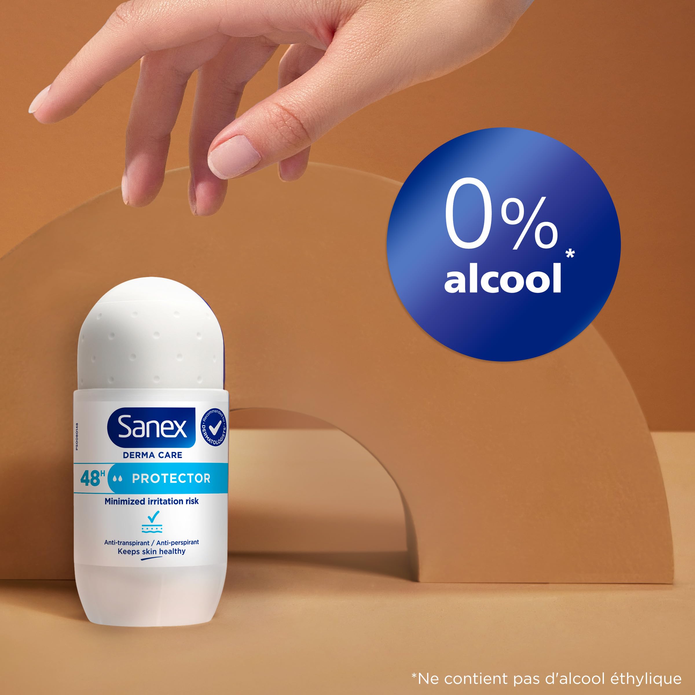 SANEX -Derma Care Protector 48 h Déodorant Bille Anti-transpirant 53 ml –fraîcheur longue durée contre la transpiration et les mauvaises odeurs – respecte la peau– ne contient pas d’alcool*