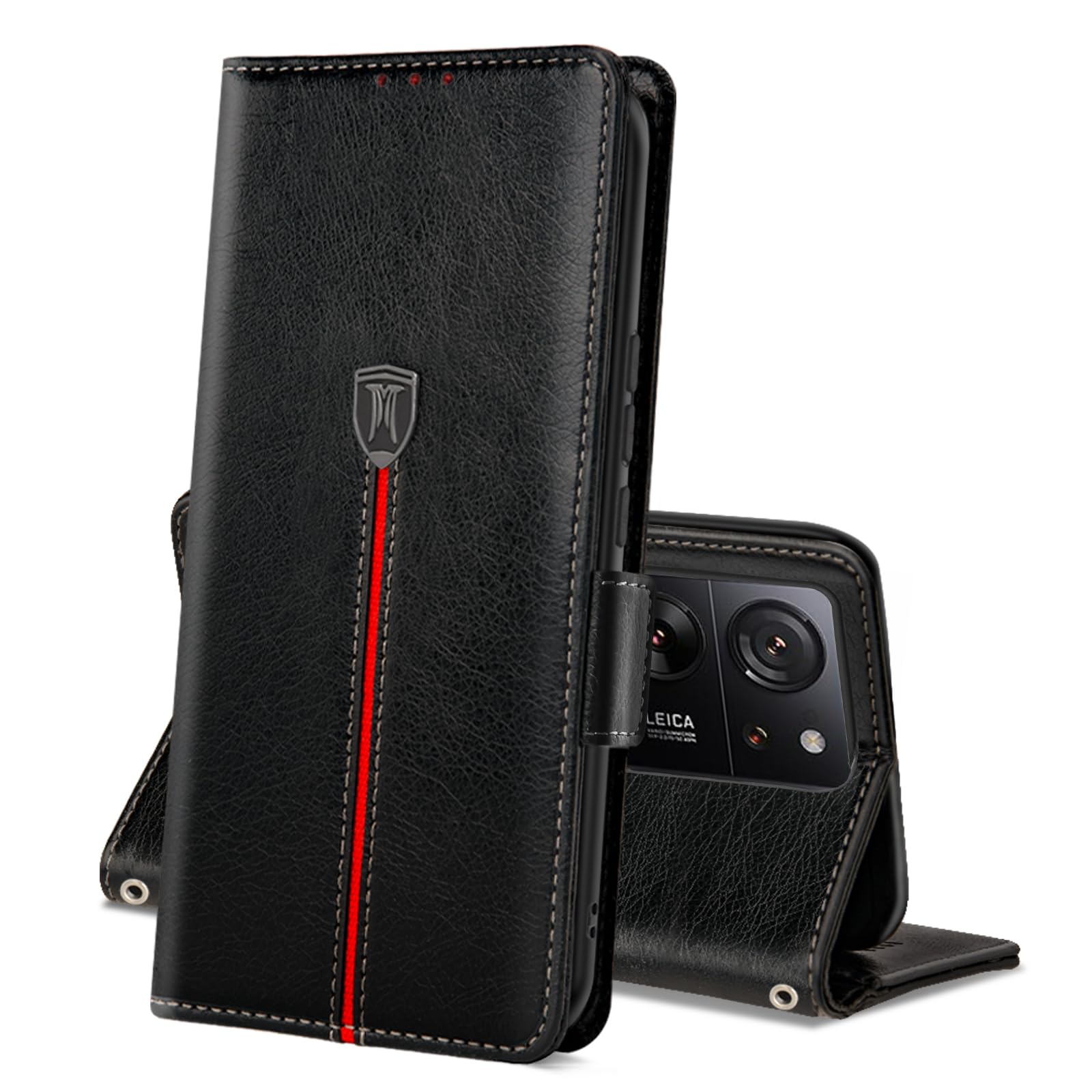 Cover per Xiaomi 13T Pro/ Xiaomi 13T, Custodia Flip Pelle Portafoglio, Magnetica Libro Slot Schede Xiaomi 13T Pro Cover, Silicone TPU Bumper Wallet Supporto Antiurto Case Per Xiaomi 13T Nero