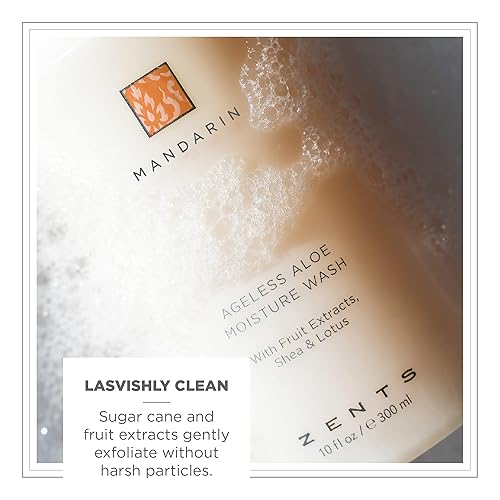 Miniatura 32 de Zents Jabón de manos y cuerpo (sin fragancia) Limpiador hidratante antienvejecimiento con manteca de karité orgánica y aloe para piel seca Suave