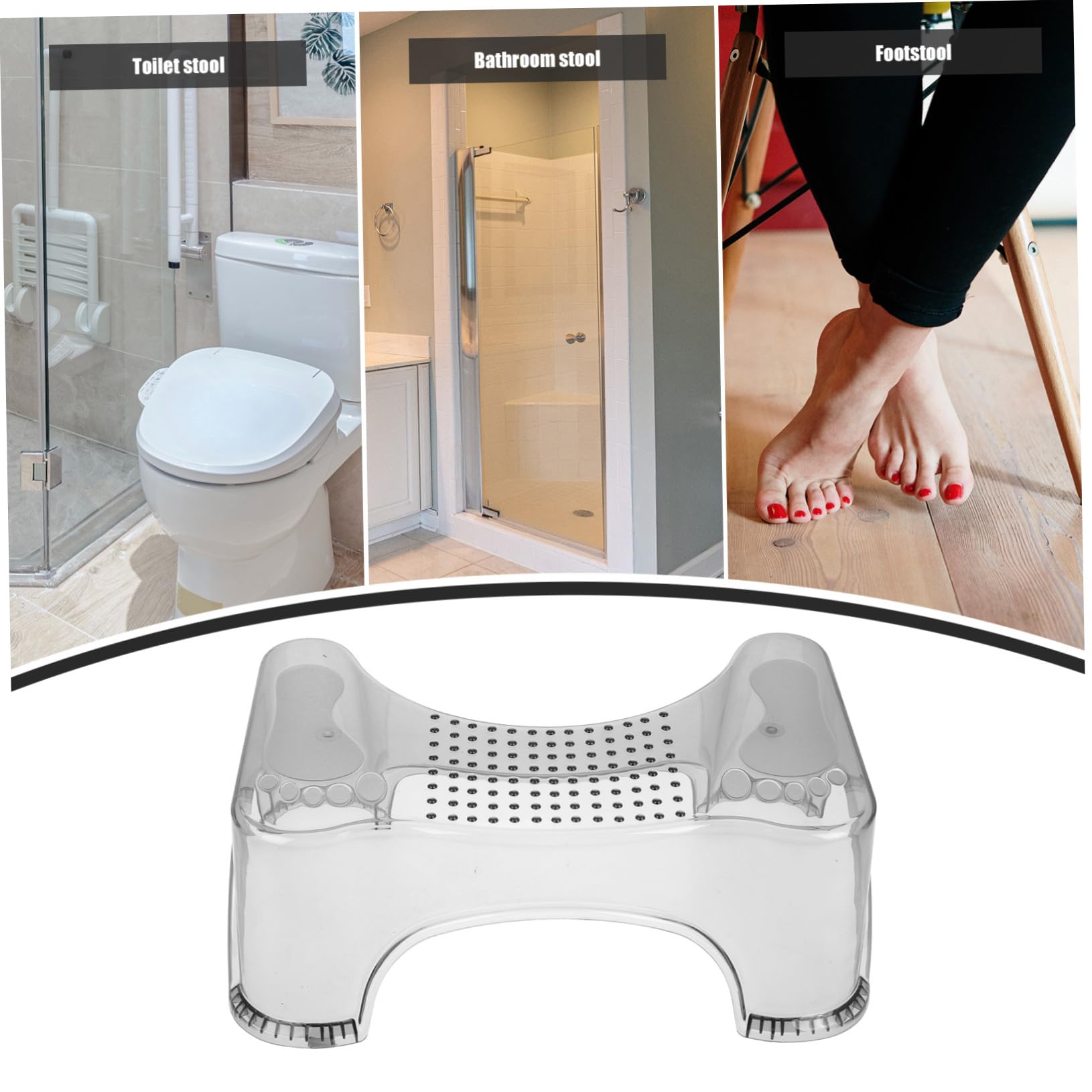 Mipcase Sgabello da Bagno per Bambini e Anziani in Pet, Resistente e Facile da Pulire, Sgabello Rialzato per Wc per Bagno e Toilette