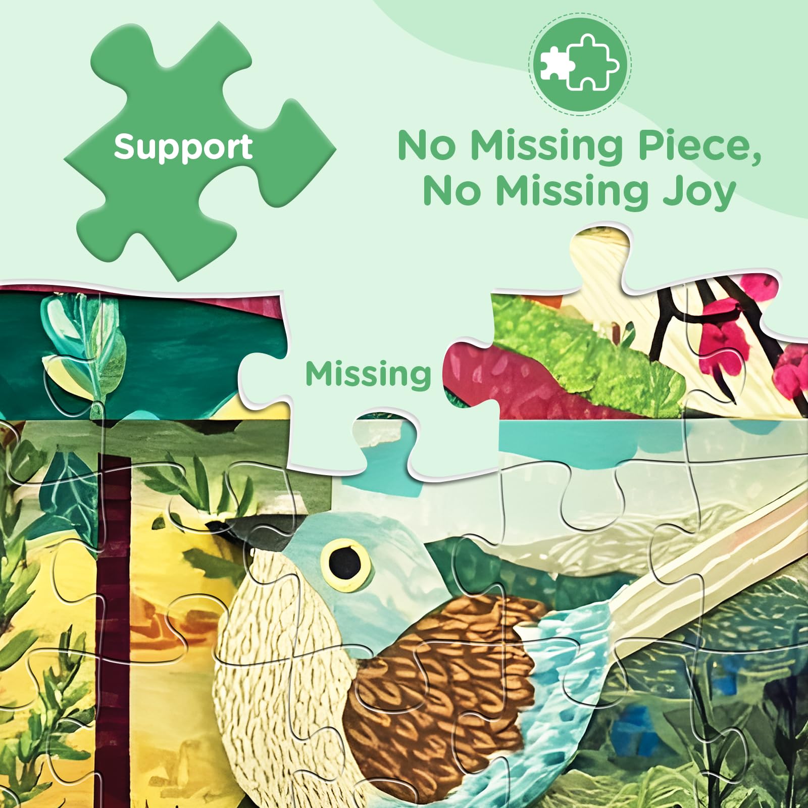 Puzzle de 500 pièces pour adultes, puzzle coloré en forme d'oiseaux pour adultes et personnes âgées, puzzle avec lettres au dos, s'emboîtent parfaitement sans poussière, cadeaux de jeu d'activités