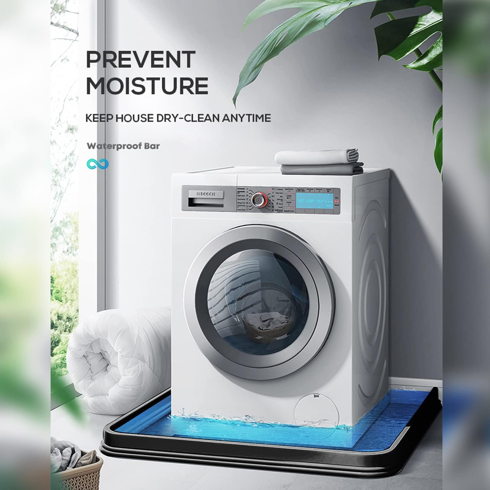 Hi-Na Umbral de ducha plegable de 3 pies/5 pies/6 pies/8 pies 10 pies, barrera Watei para ducha y tapón de agua, mantiene el agua dentro del umbral del agua para separación húmeda y seca (3 pies,
