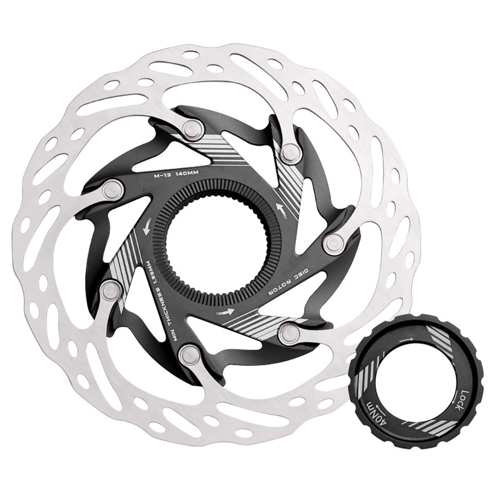 Rotor de Freno de Disco para Bicicletas Hollow Centerlock, 160 / 140mm, Rotor de Freno para Bicicletas de Carretera, Bloqueo Central, Disco hidráulico, Bloqueo Central