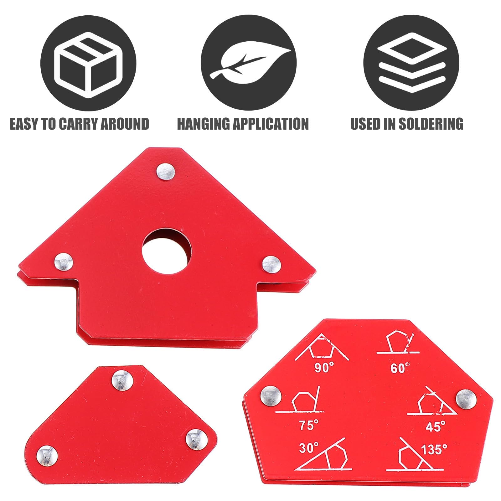 6 Piezas Soporte de Soldadura Magnético Rojo de Posicionador
