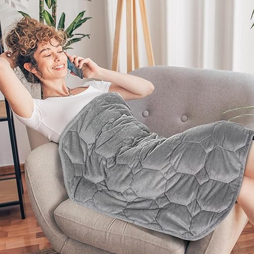 Miniatura 1 de Topblan Manta con peso de 7 libras para adultos, manta con peso pequeña para siestas, relajación, relajación y viajes, agradable al tacto y lavable