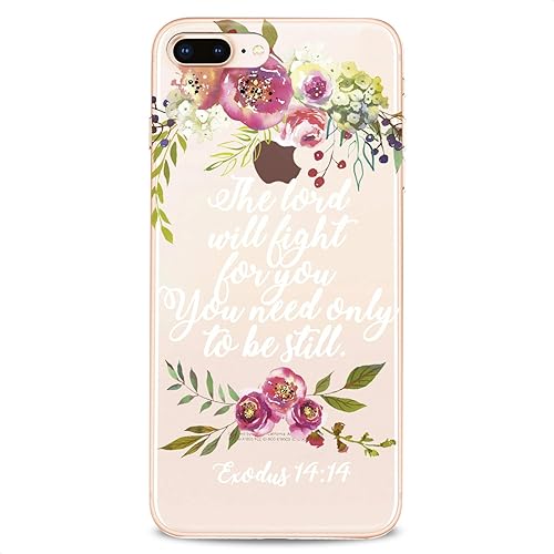 Miniatura 6 de Cavka Funda de TPU compatible con iPhone 14 Pro Max 13 12 Mini 11 Xs X 8 Plus Xr 7 SE Peony Quote Flexible Silicone Flowers Bible Cute Faithful