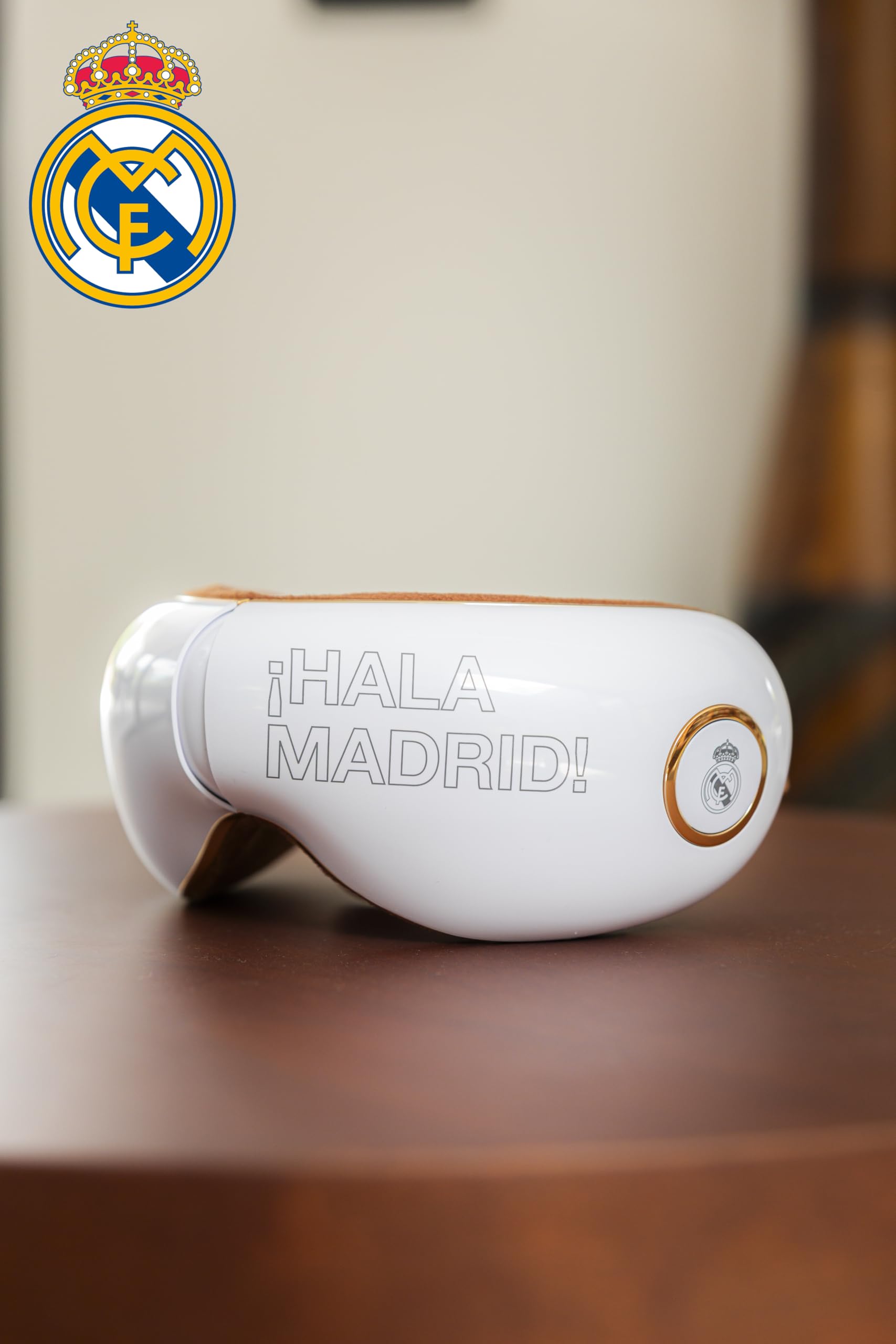 REAL MADRID | Oficjalne okulary do masażu RM INFINITY REAL MADRID I Składany masażer do oczu i twarzy z wibromasażem I Pressoterapia I Heat I Wbudowane głośniki I Oficjalne hymny Real Madryt