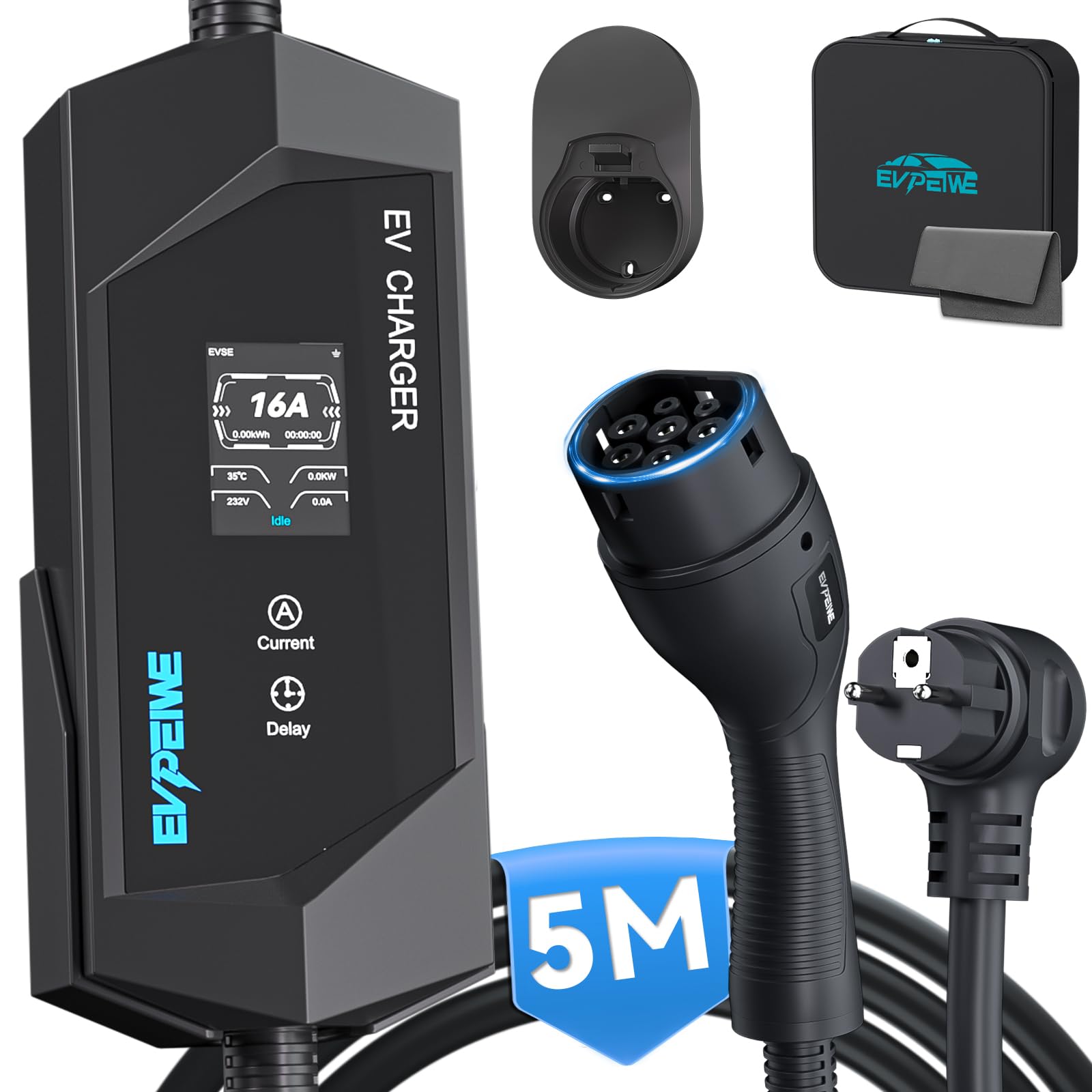 Coolladen Tipo 2 Cavo Di Ricarica Per Auto Elettrica 22KW 32A 3 Fasi Caricatore Ev Con Borsa Da Trasporto Compatibile Con Qualsiasi Auto Elettrica - Foto 13