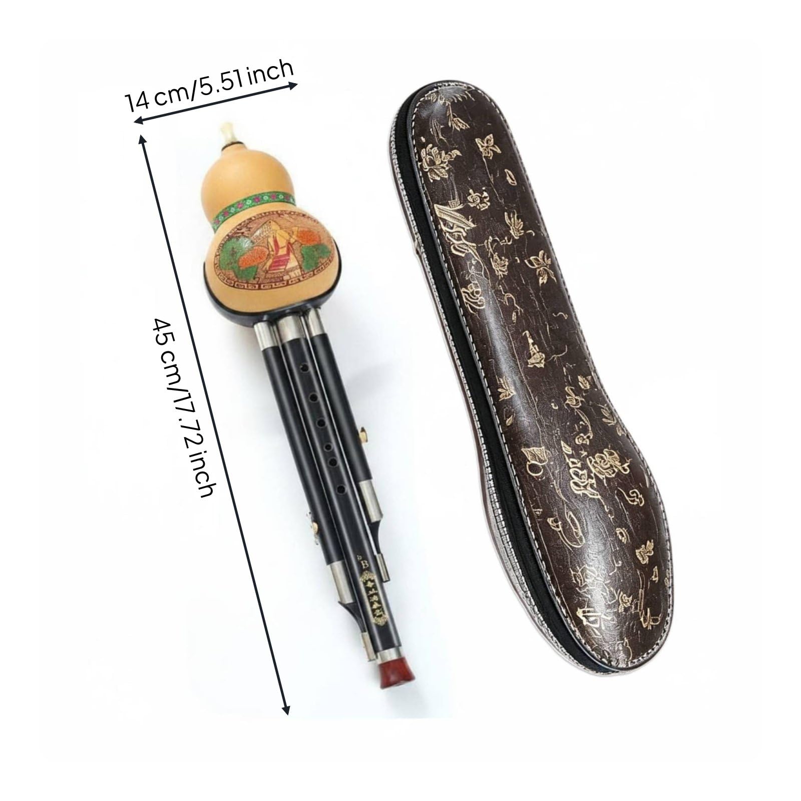 Flauto da Principiante Flauto a Zucca Flauto a Canna Flauto a Fiato Strumento a Fiato con Suono Morbido E Risonante con Bocca di Tono Precisa E, Black, Bb Tone