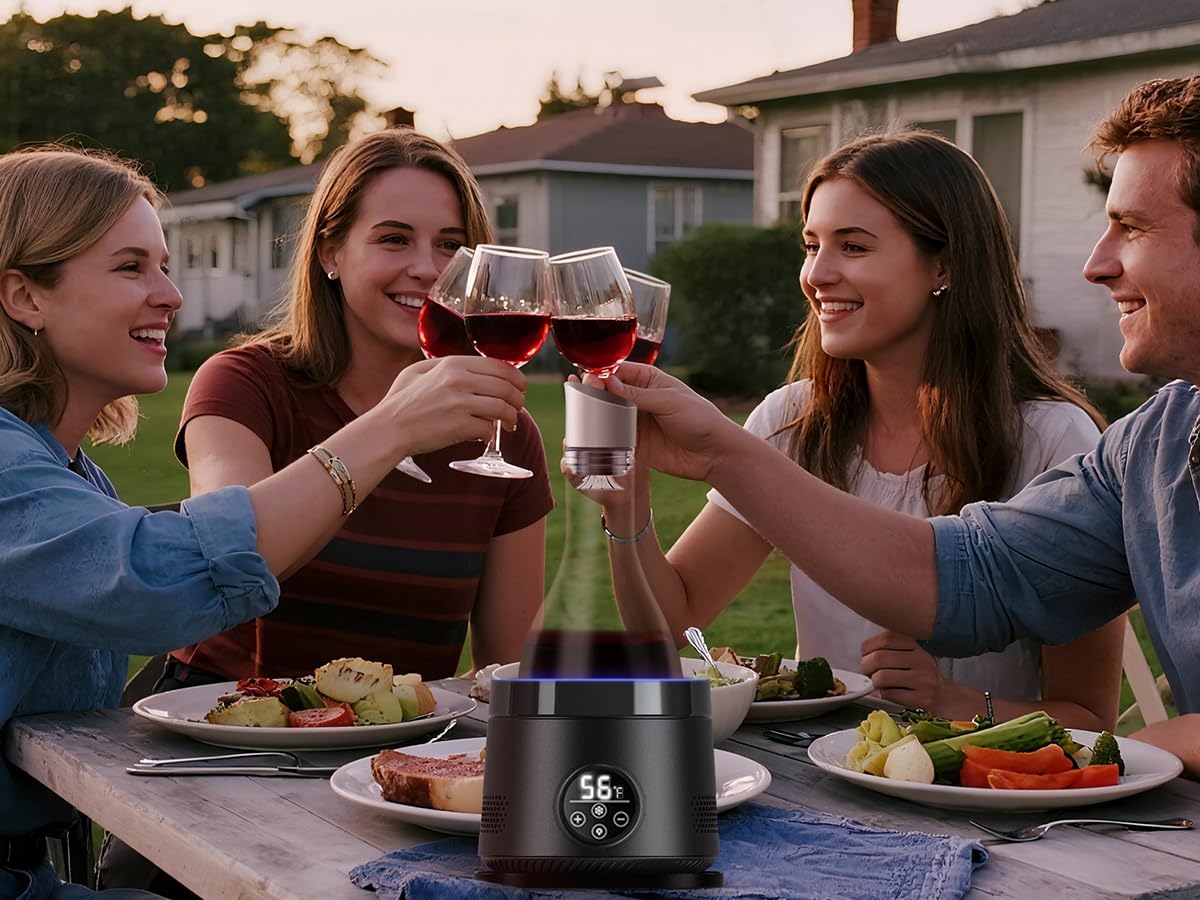 Cobalance Electric Wine Chiller Decanter with Built-in Aerator, 50oz Bottles Cooler & Carafe, 24-Hour Keep Cool, Perfect for Red, White Wine, Gift for Lovers — Amazon image 6