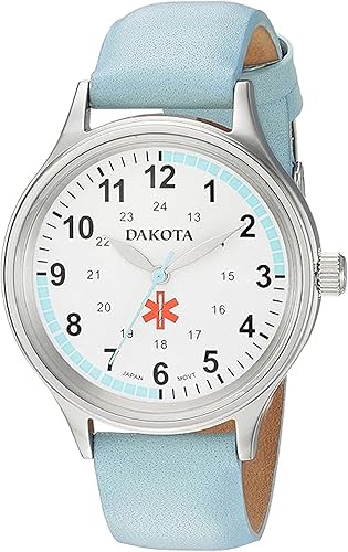 Dakota - Reloj de enfermera para mujer con correa de cuero resistente al agua