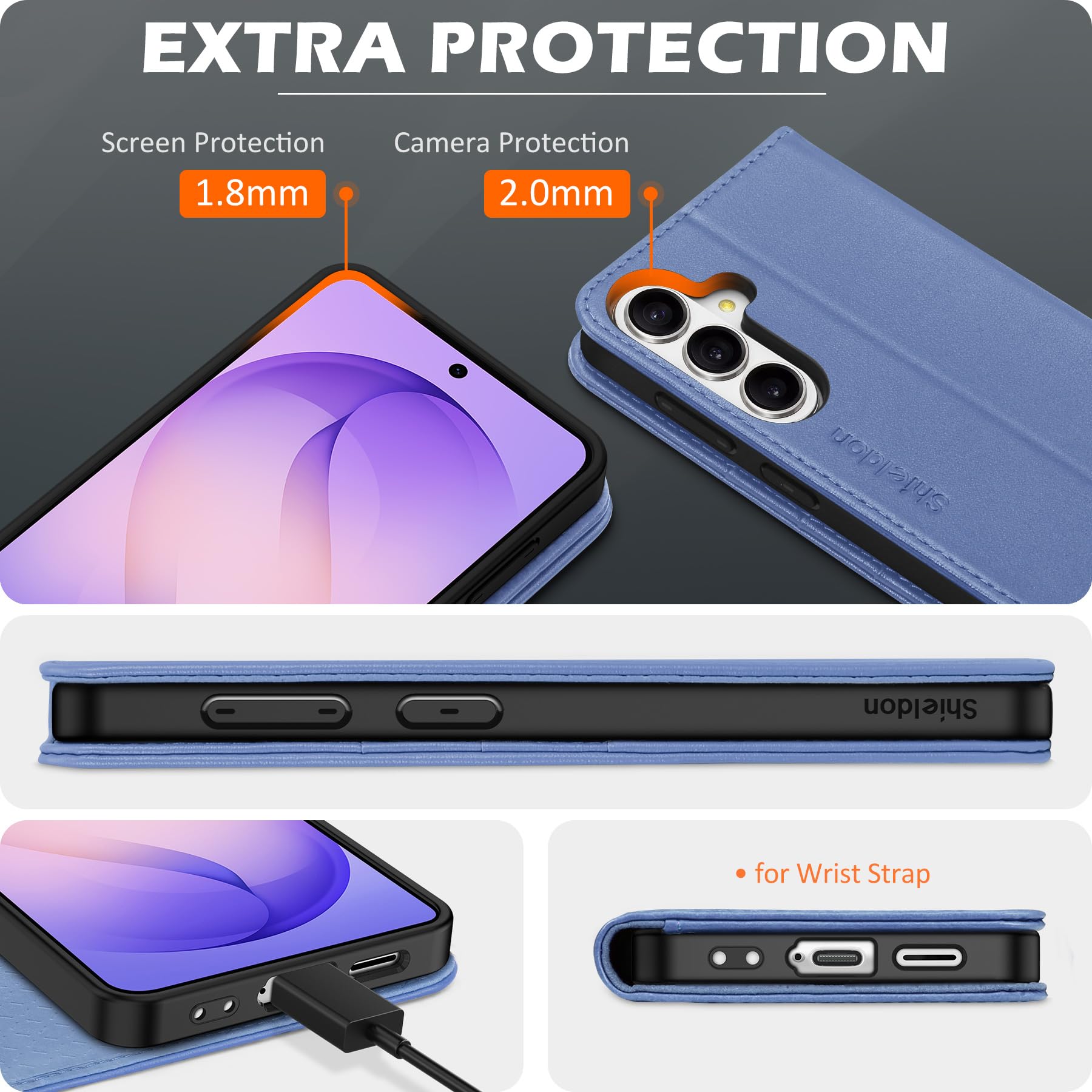 SHIELDON Custodia per Galaxy S26 Plus 5G, Cover a Portafoglio in Pelle con Blocco RFID e Porta Carte, Supporto Magnetico, Cover Protettiva Compatibile con Galaxy S 26+ 6.7" - Viola Glicine