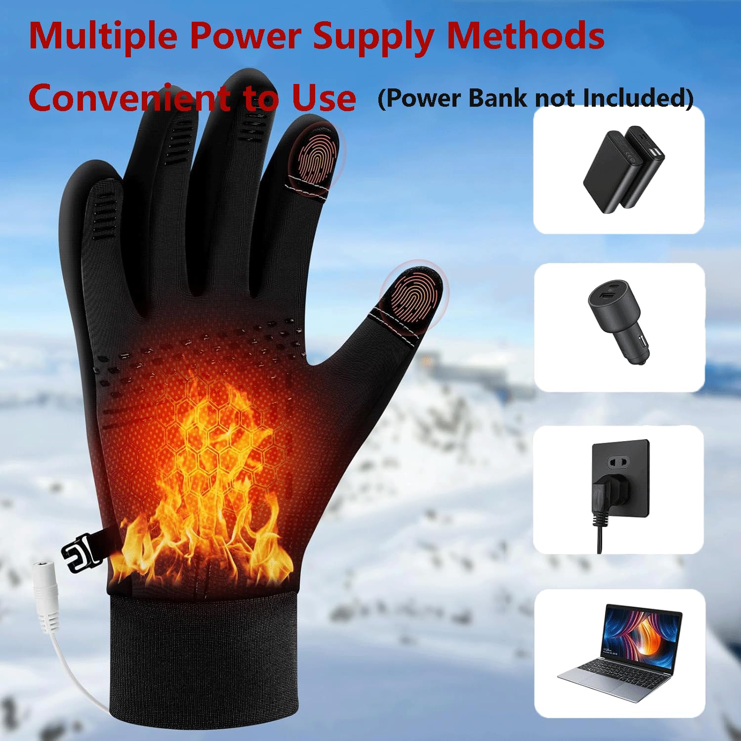 USB Beheizte Handschuhe - 3 Temperaturstufen, Touchscreen-tauglich, Wasserdicht Für Outdoor