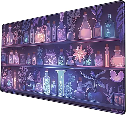 Miniatura 17 de Alfombrilla de escritorio con diseño boho a cuadros, estilo retro en color beige, tamaño XL - 31.5x15.7 pulgadas - Alfombrilla de mouse de